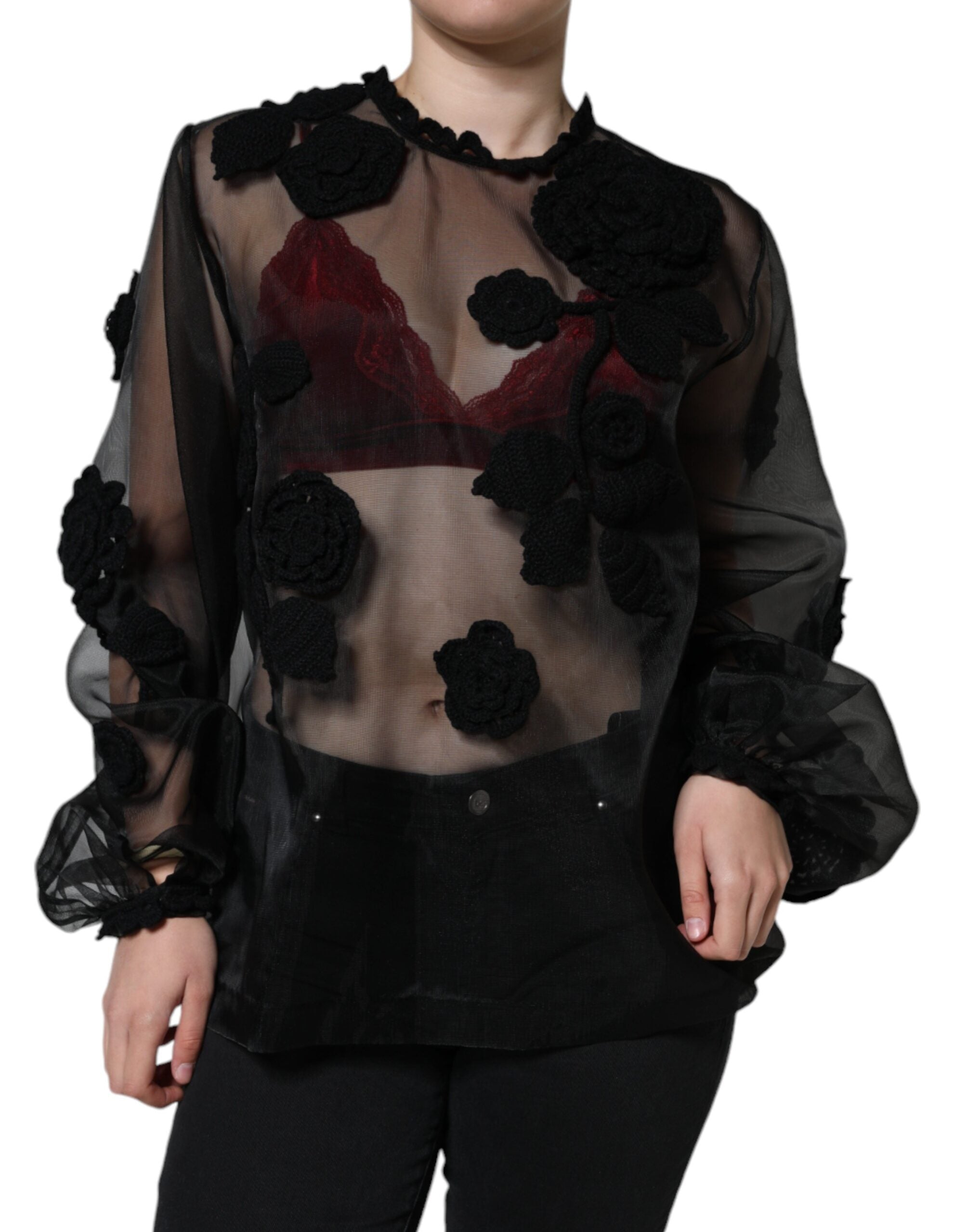 Blouse Dolce & Gabbana florale noire