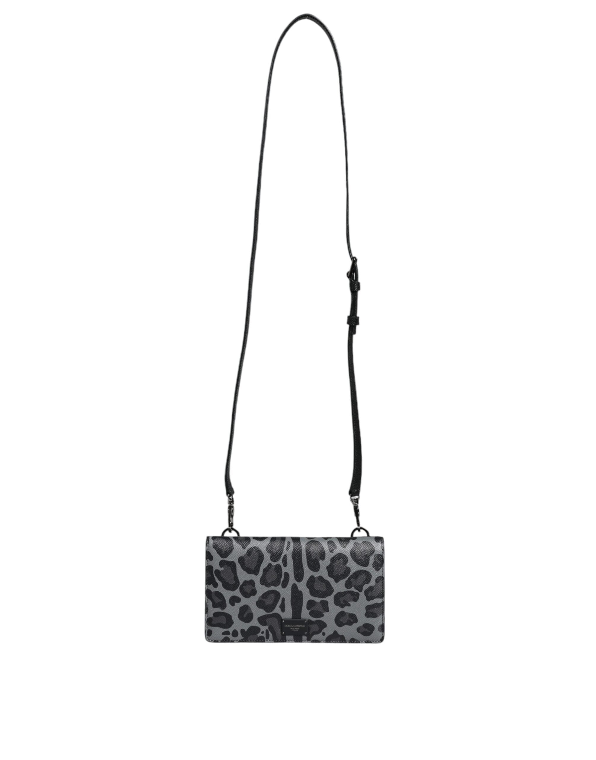 Sac bifold dolce & gabbana léopard noir et gris