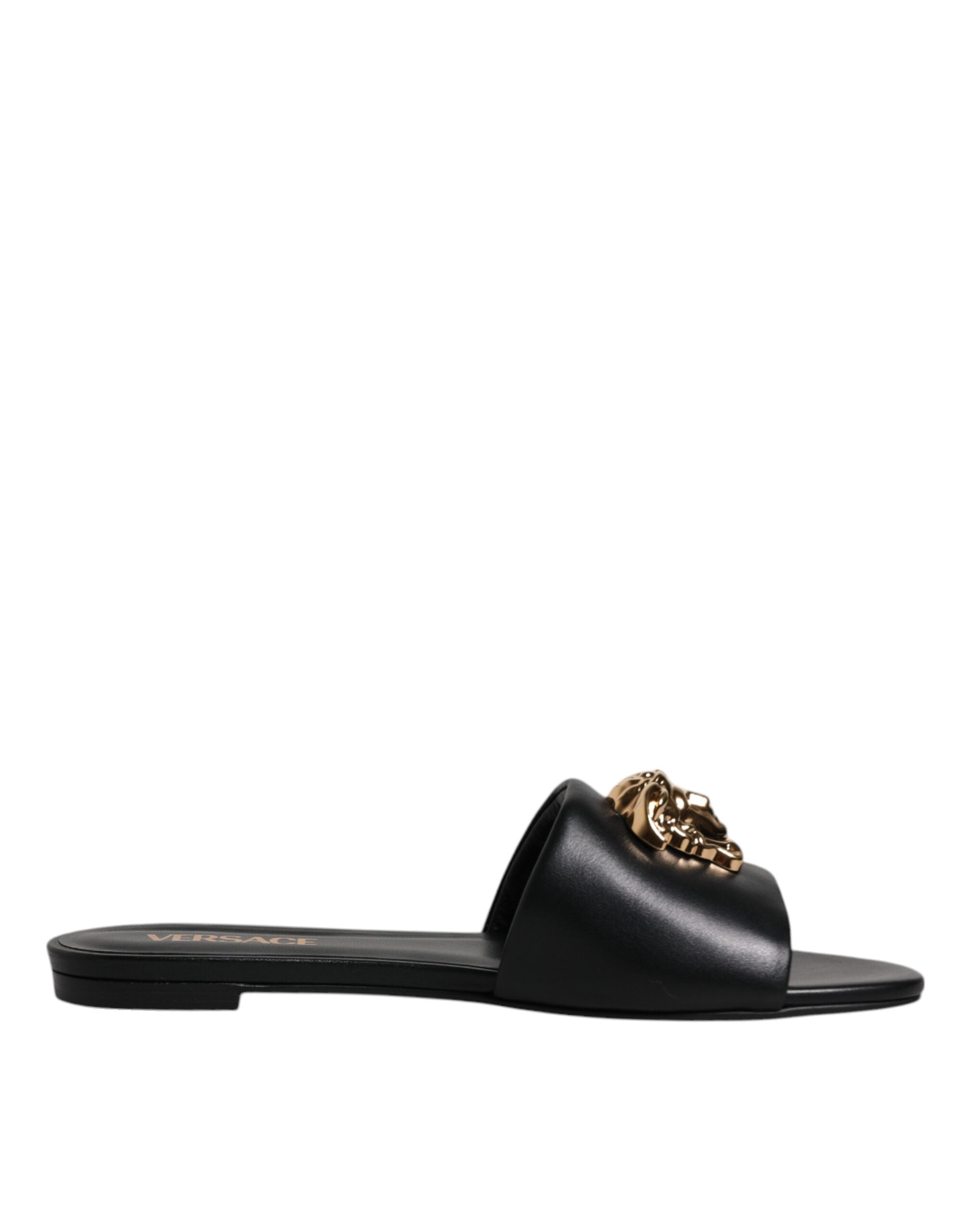 Sandales Versace à logo noires