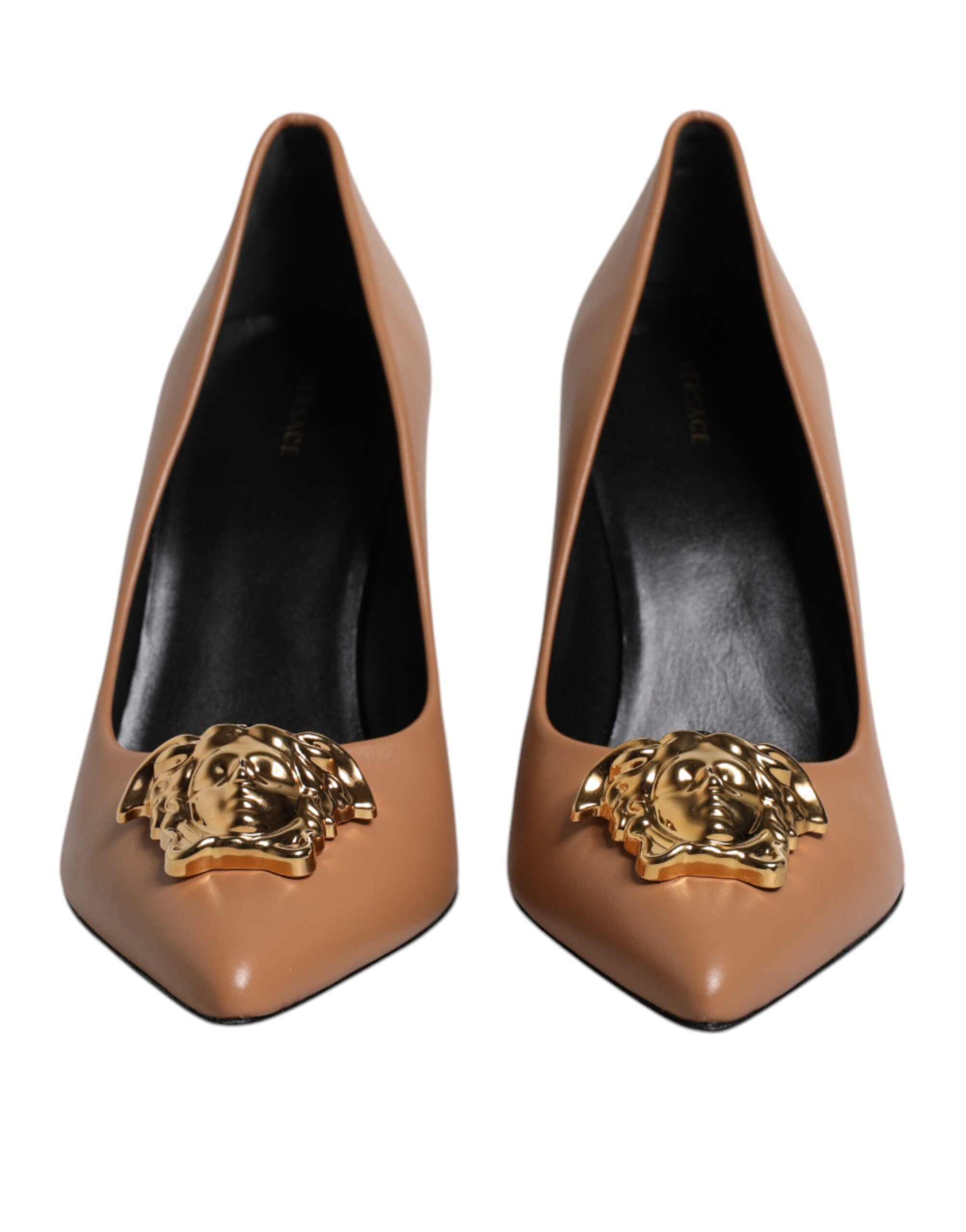 Escarpins Versace en cuir marron