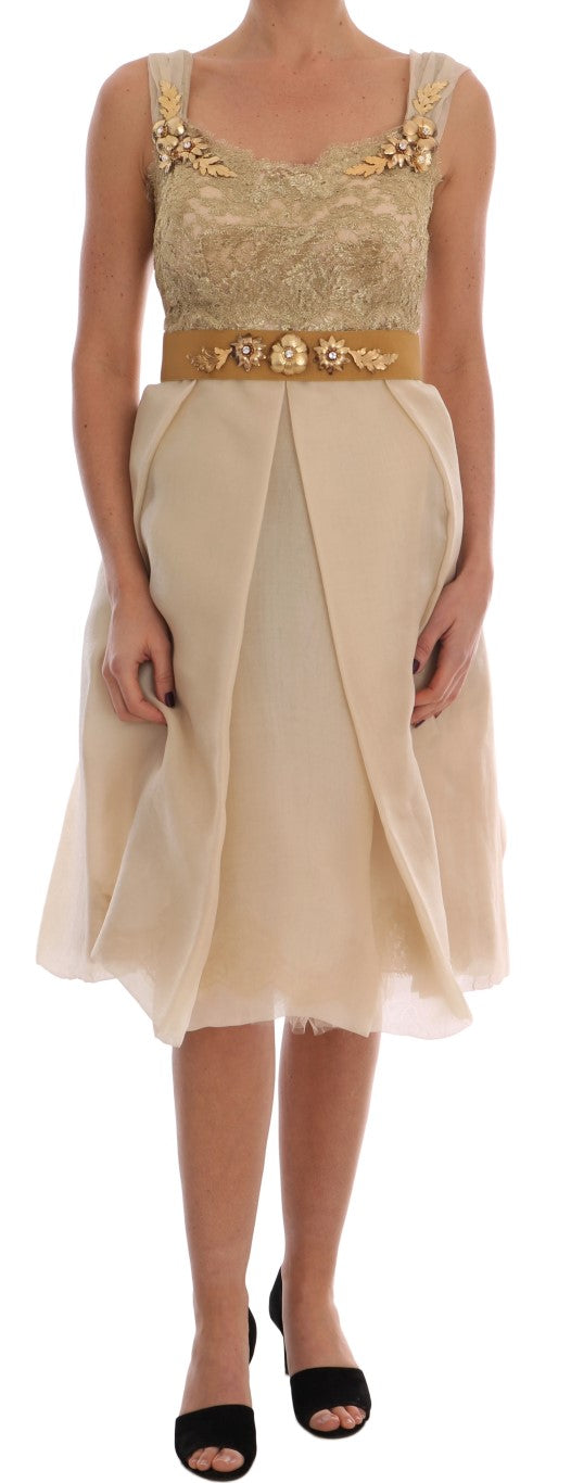 Robe Dolce & Gabbana en soie beige