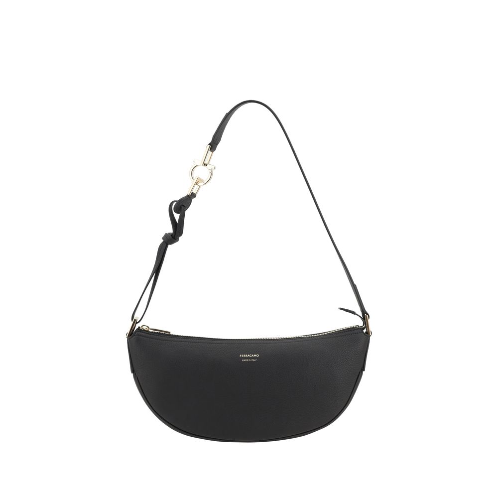Sac hobo Ferragamo en cuir noir