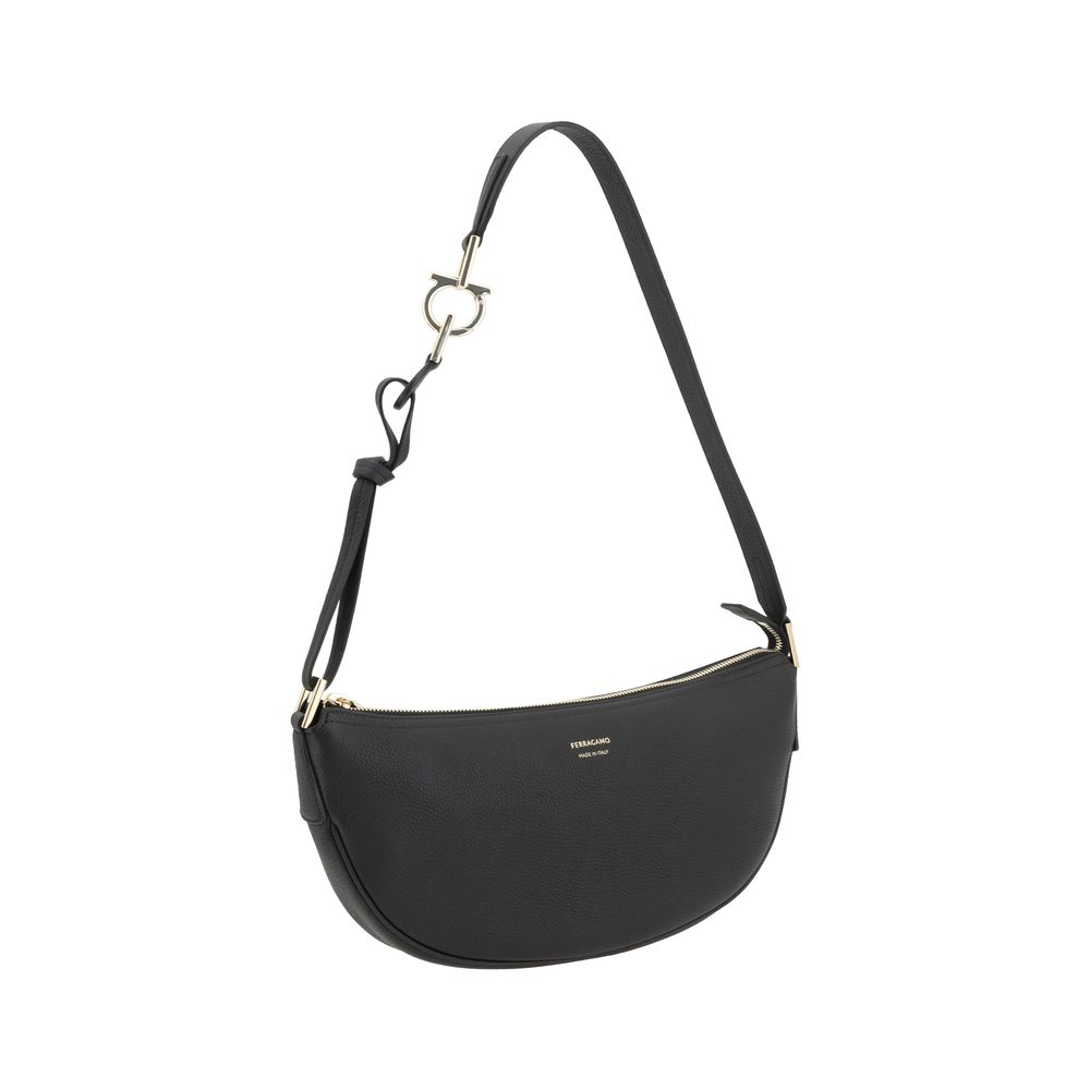 Sac hobo Ferragamo en cuir noir