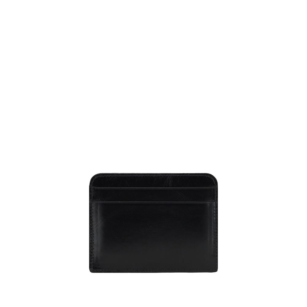 Porte-cartes Chloé logo cuir noir