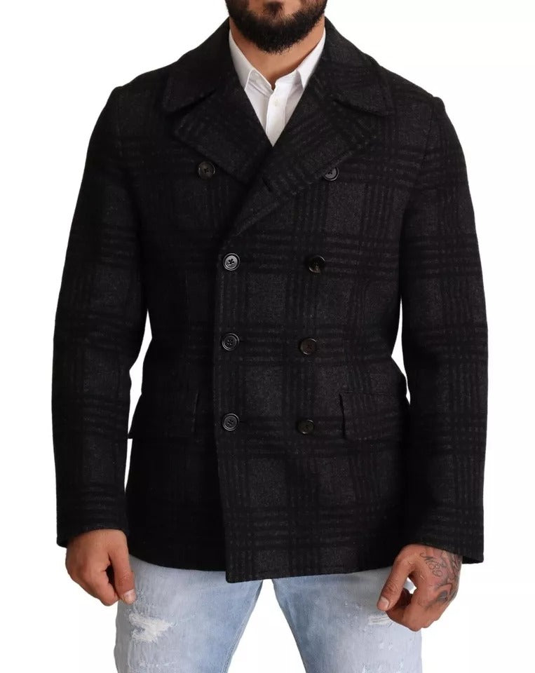 Manteau Dolce & Gabbana noir à carreaux