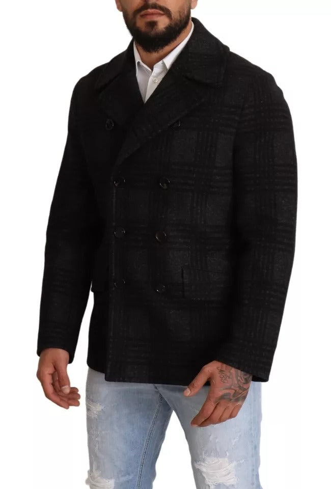 Manteau Dolce & Gabbana noir à carreaux
