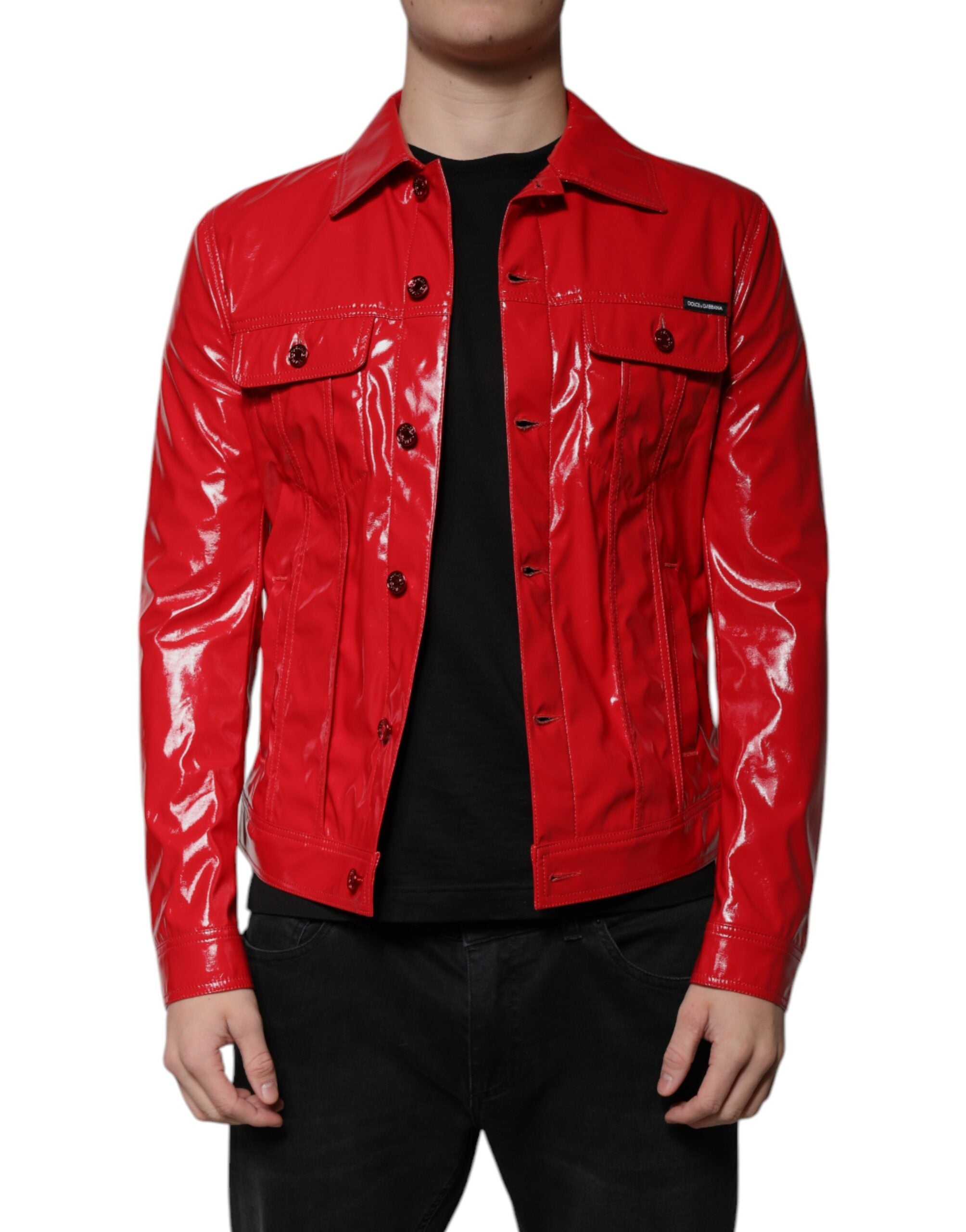Veste Dolce & Gabbana biker rouge