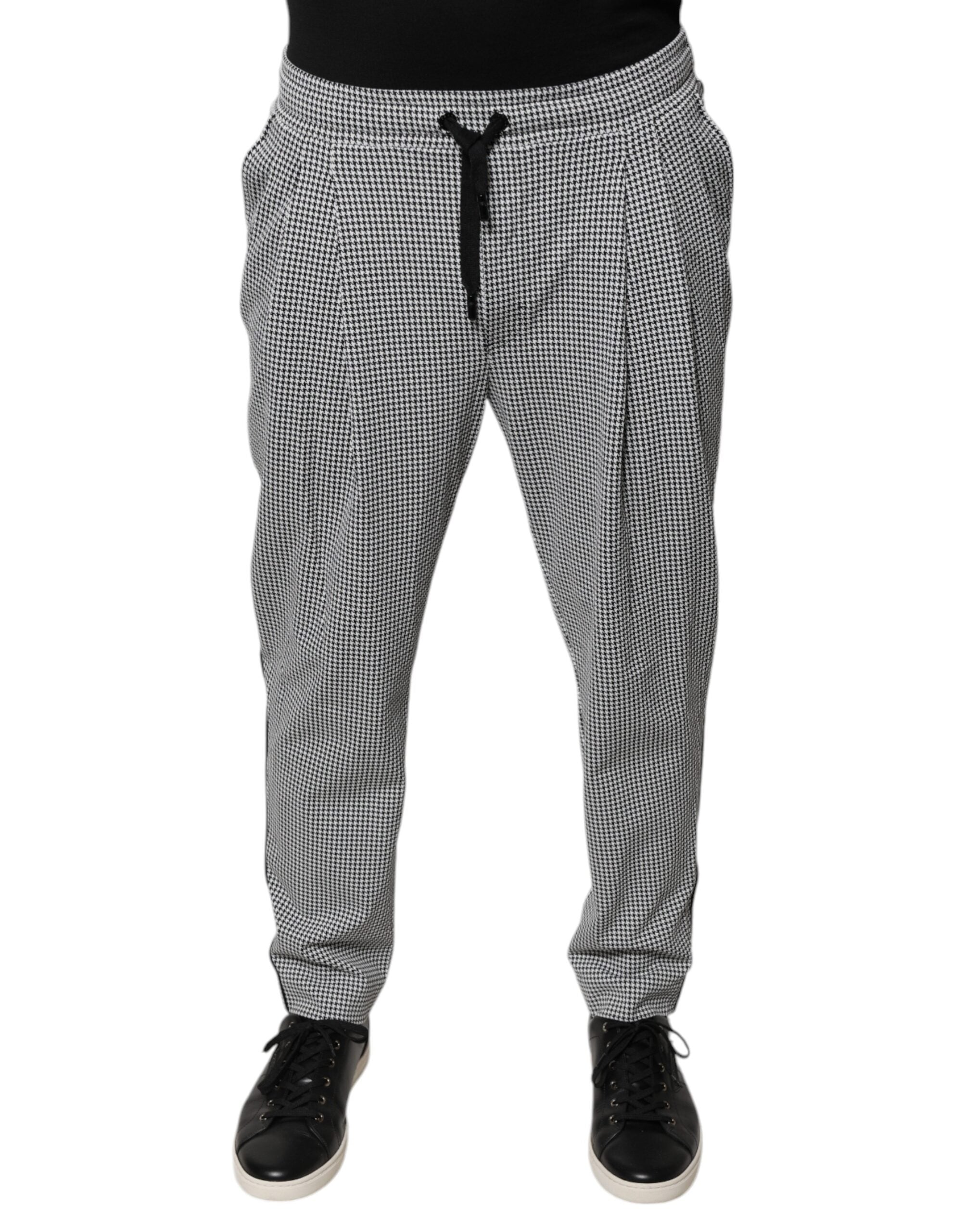 Pantalons Dolce & Gabbana houndstooth noir et blanc