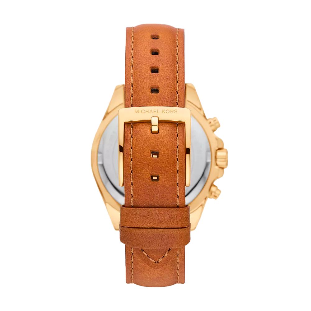 Montre Michael Kors dorée cuir marron blanche