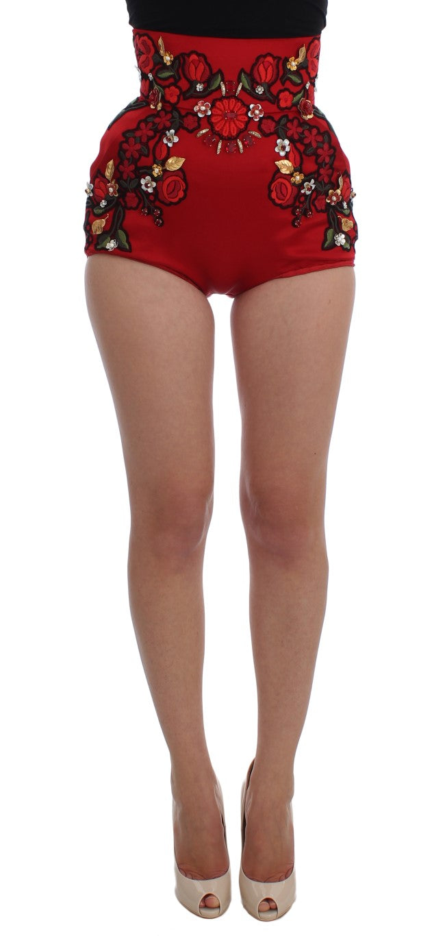 Shorts Dolce & Gabbana en soie rouges