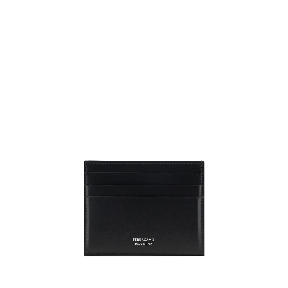 Porte-cartes Ferragamo en cuir noir