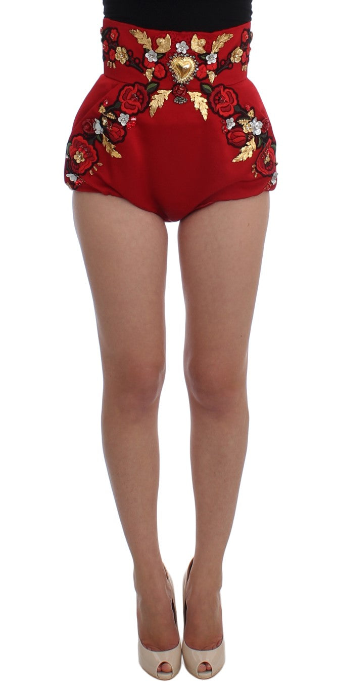 Shorts Dolce & Gabbana en soie rouges