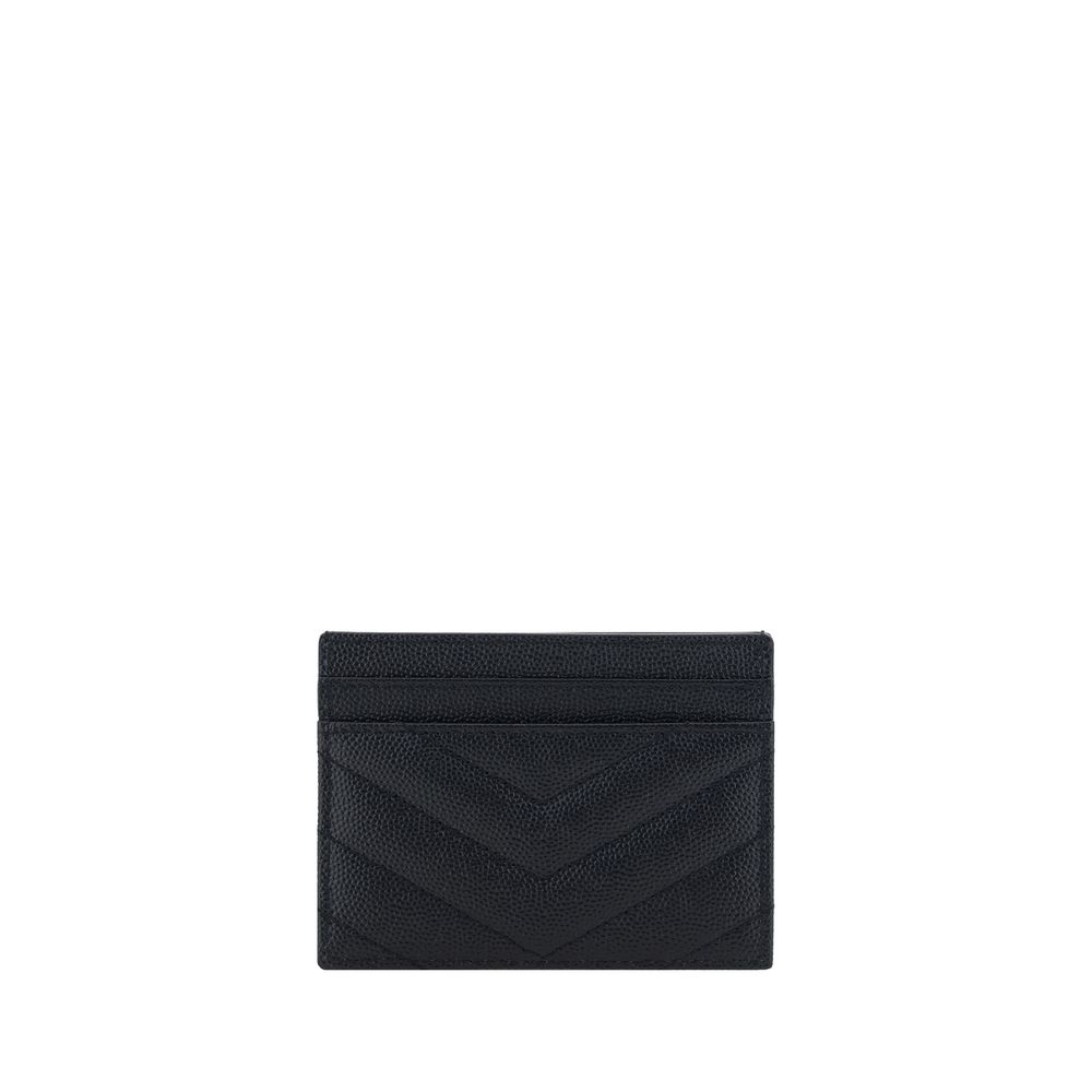 Porte-cartes Saint Laurent matelassé noir