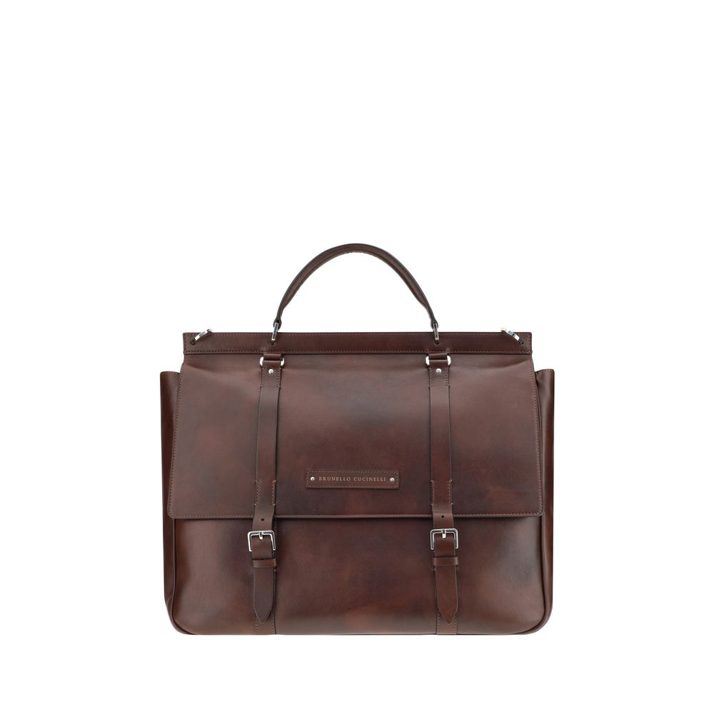 Sac de voyage Brunello Cucinelli en cuir noir