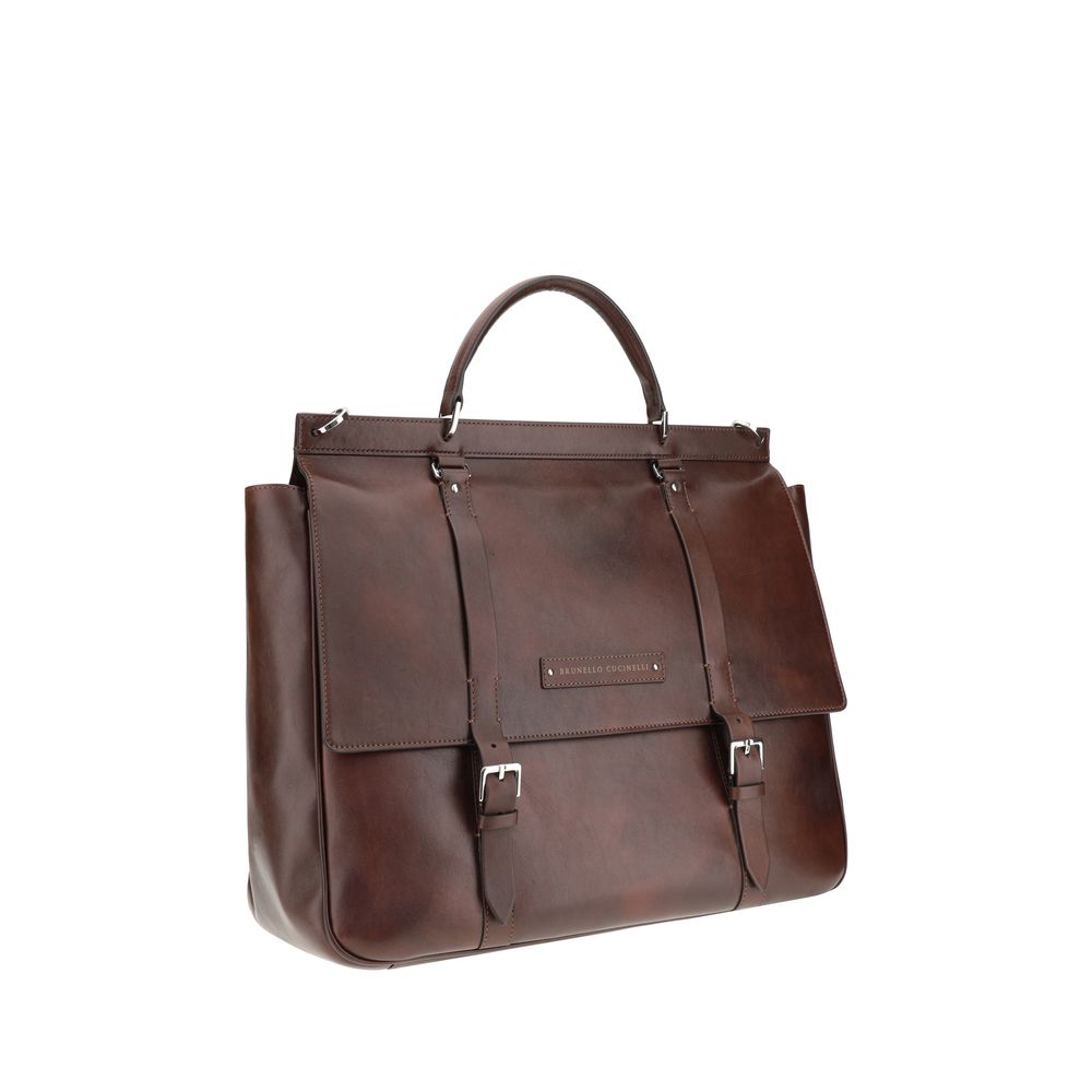 Sac de voyage Brunello Cucinelli en cuir noir
