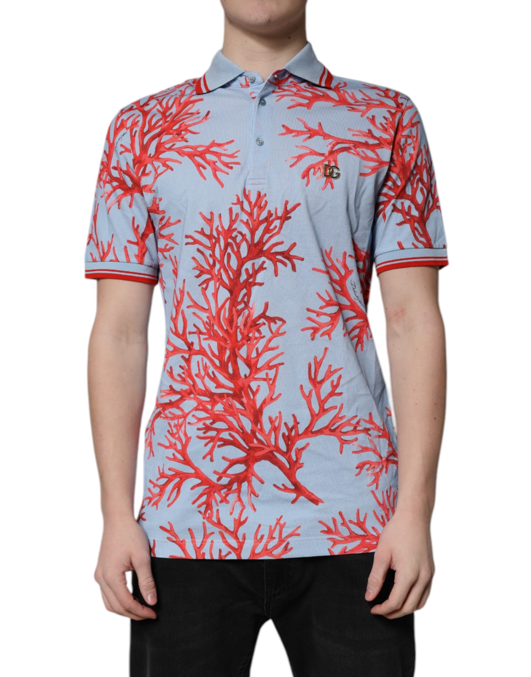 Polo Dolce & Gabbana bleu clair corail