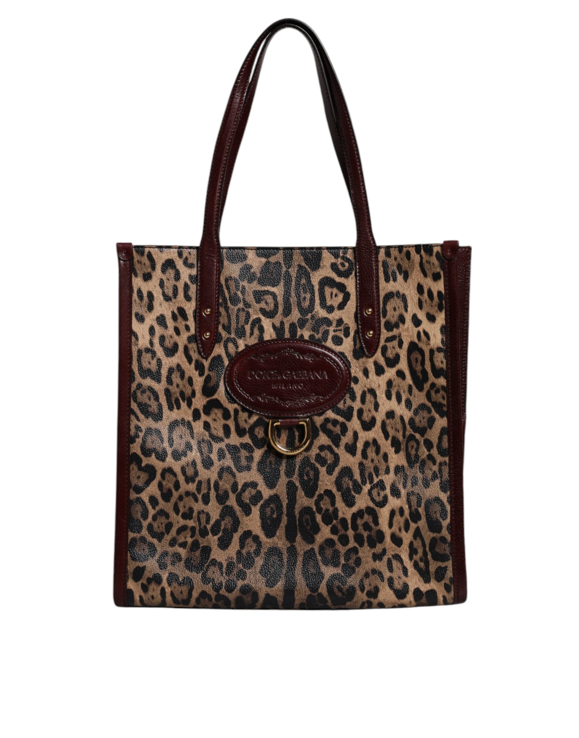 Sac tote Dolce & Gabbana leopard brun