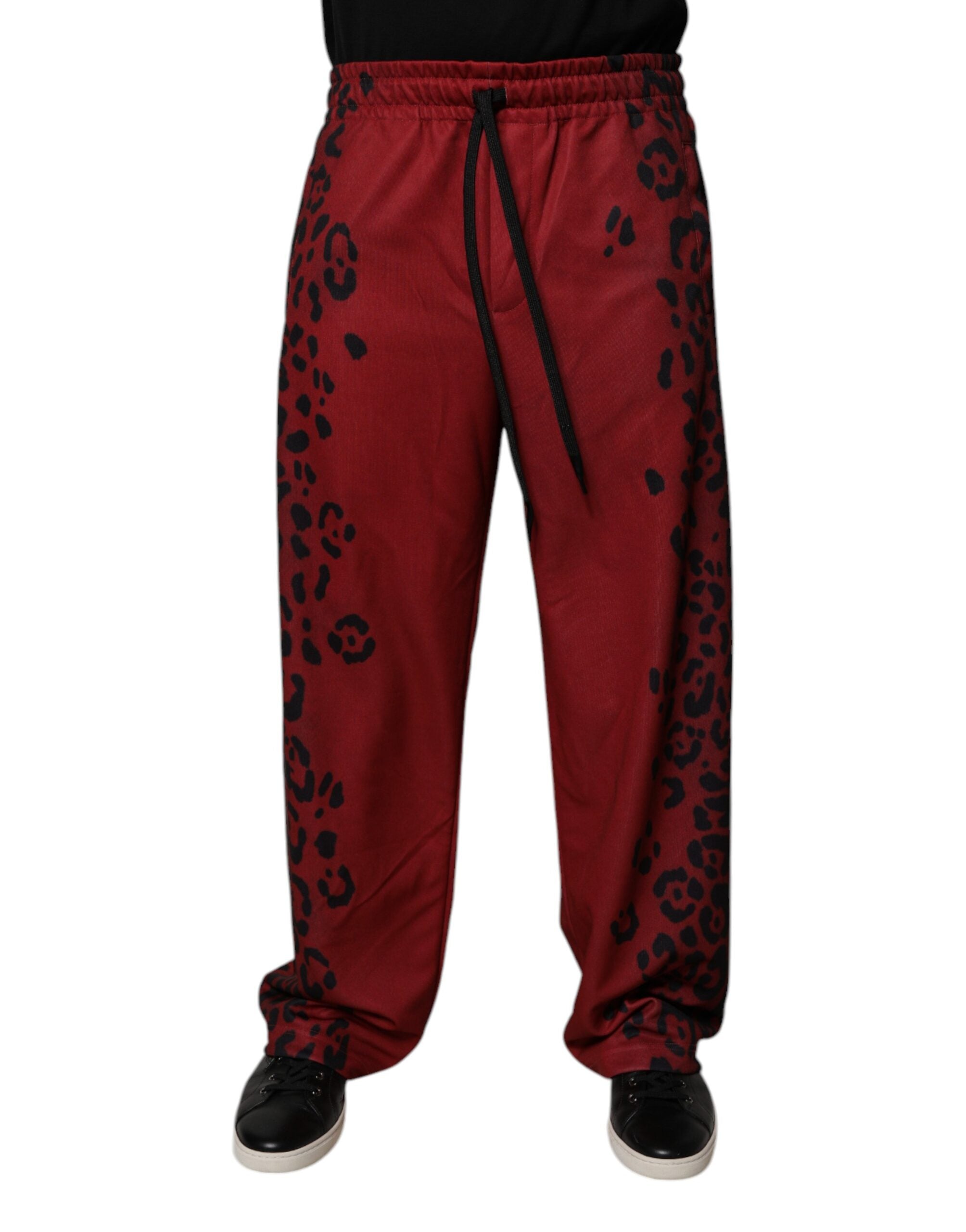 Pantalon jogger Dolce & Gabbana rouge léopard