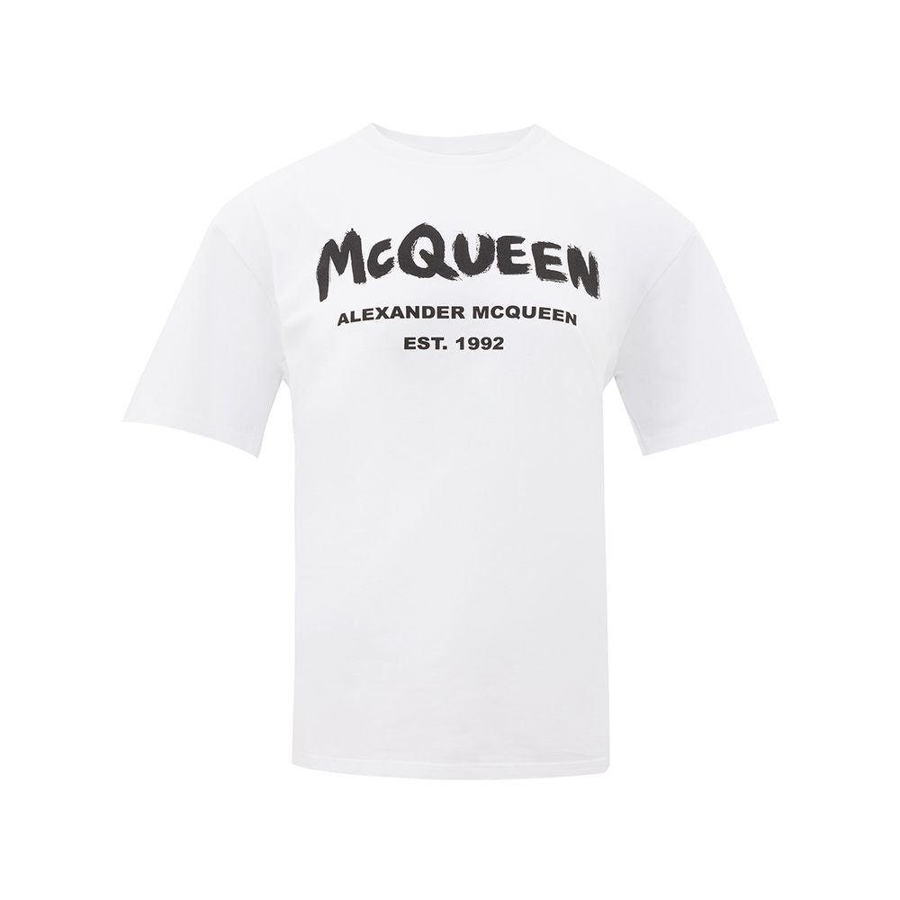 T-shirt Alexander McQueen logo blanc