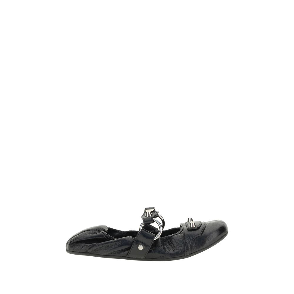 Ballerines Balenciaga en cuir noires