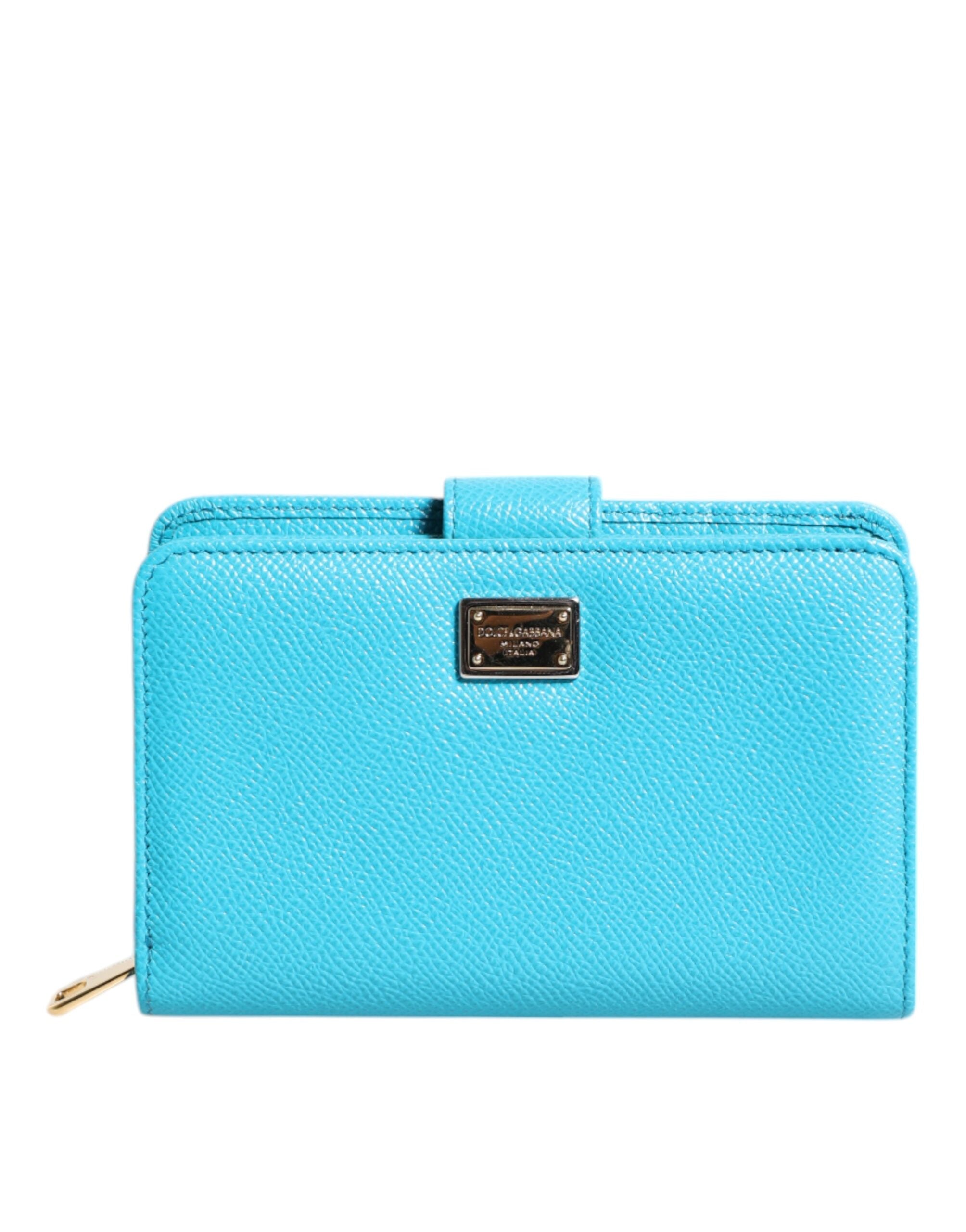 Portefeuille Dolce & Gabbana compact cuir bleu clair