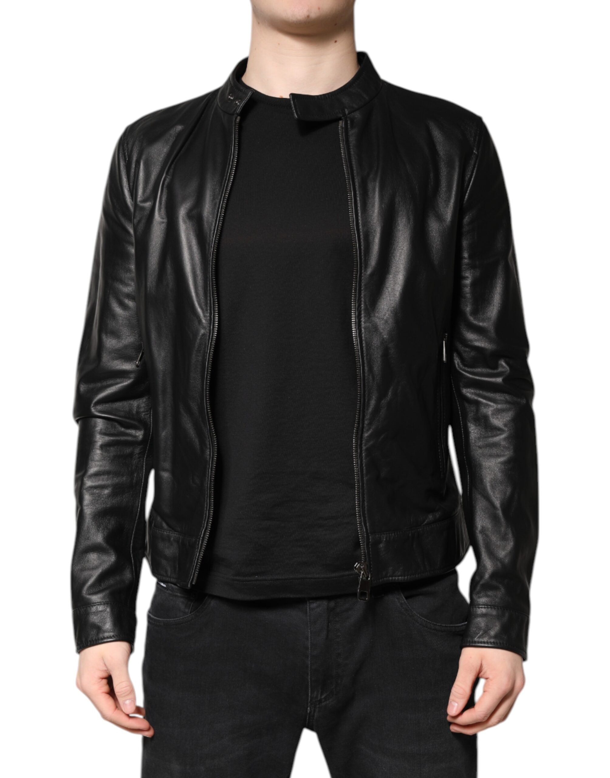 Veste cuir Dolce & Gabbana noire