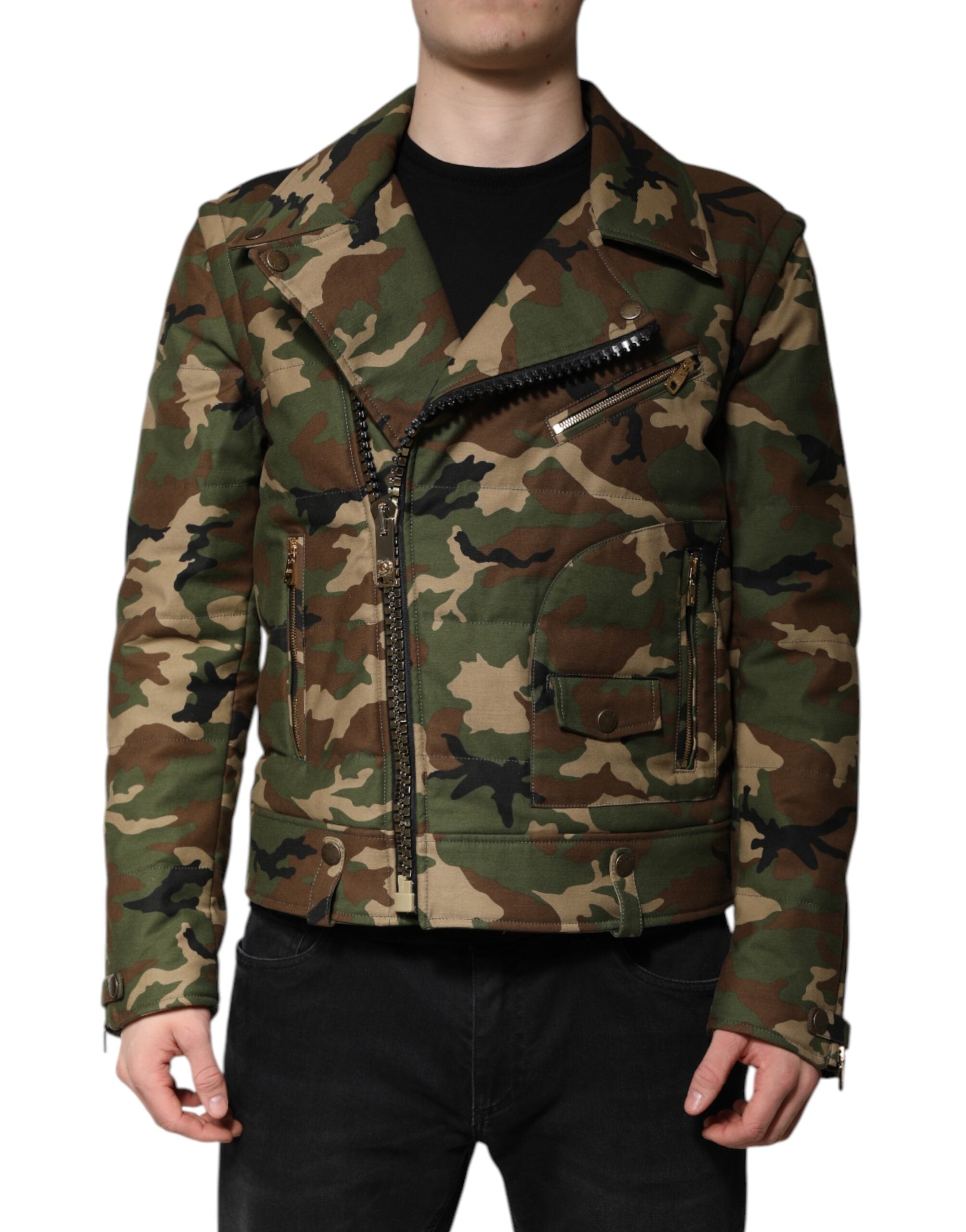 Veste DOLCE & GABBANA biker camouflage multicolore