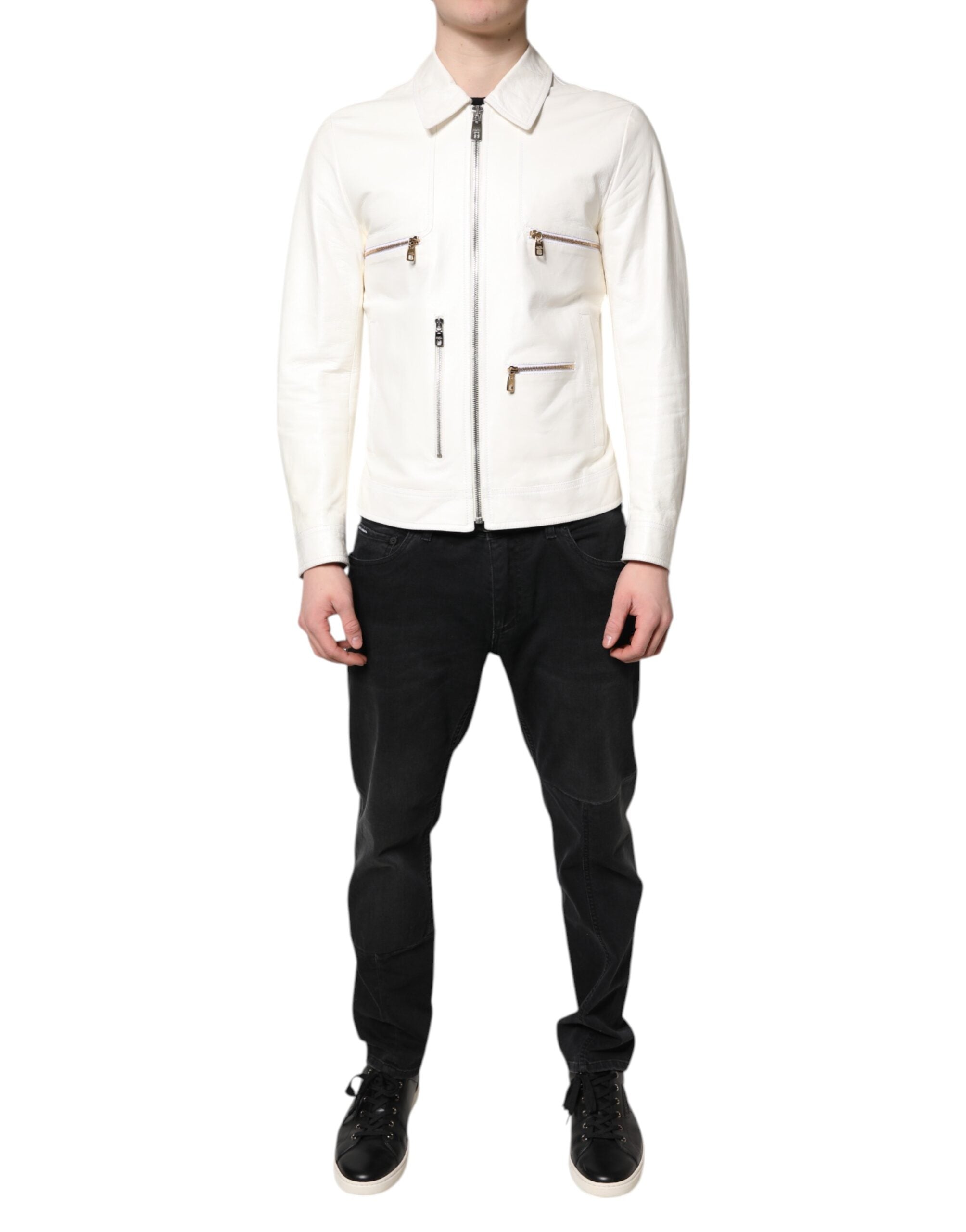 Veste Biker Dolce & Gabbana blanche