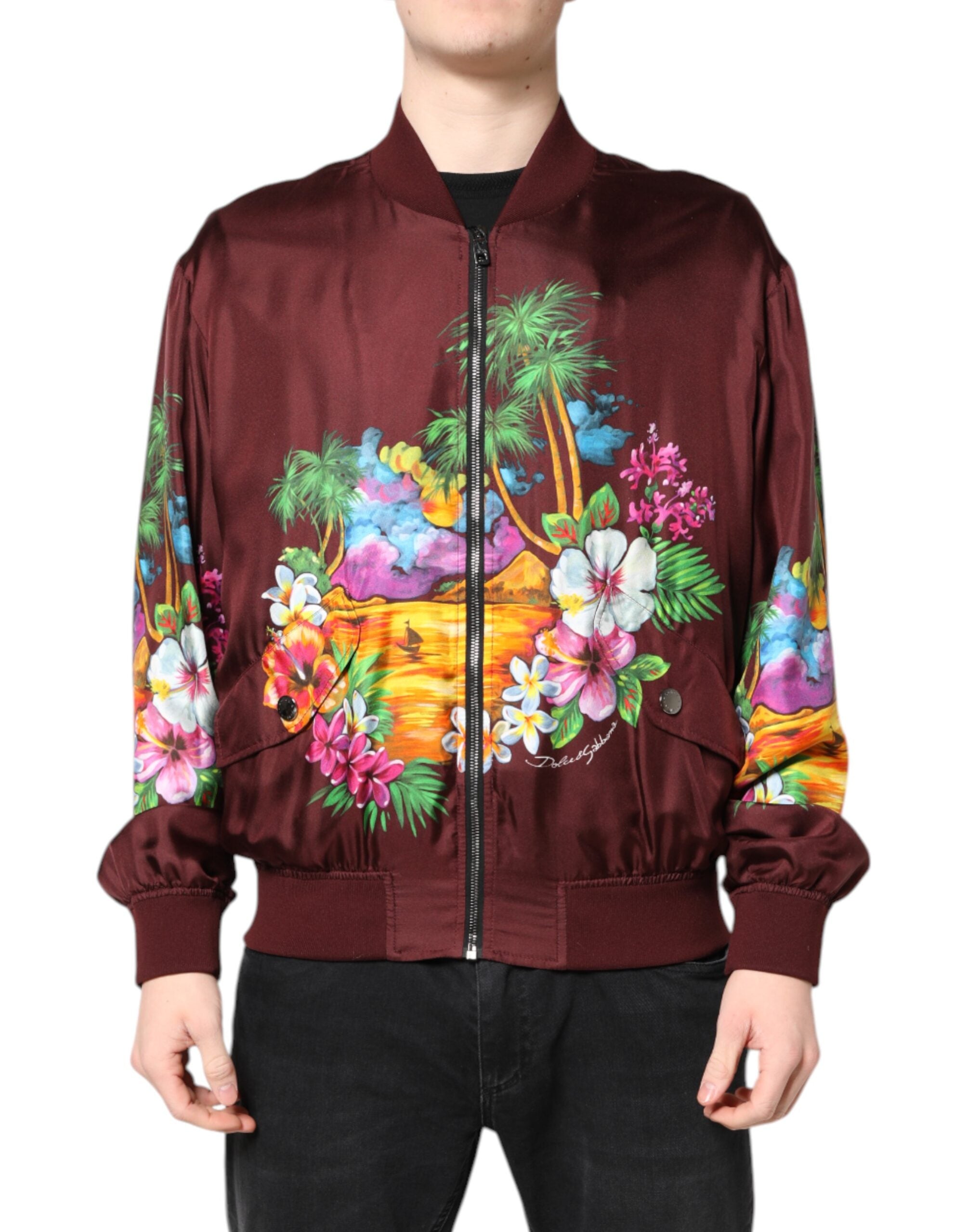 Veste bomber Dolce & Gabbana maroon