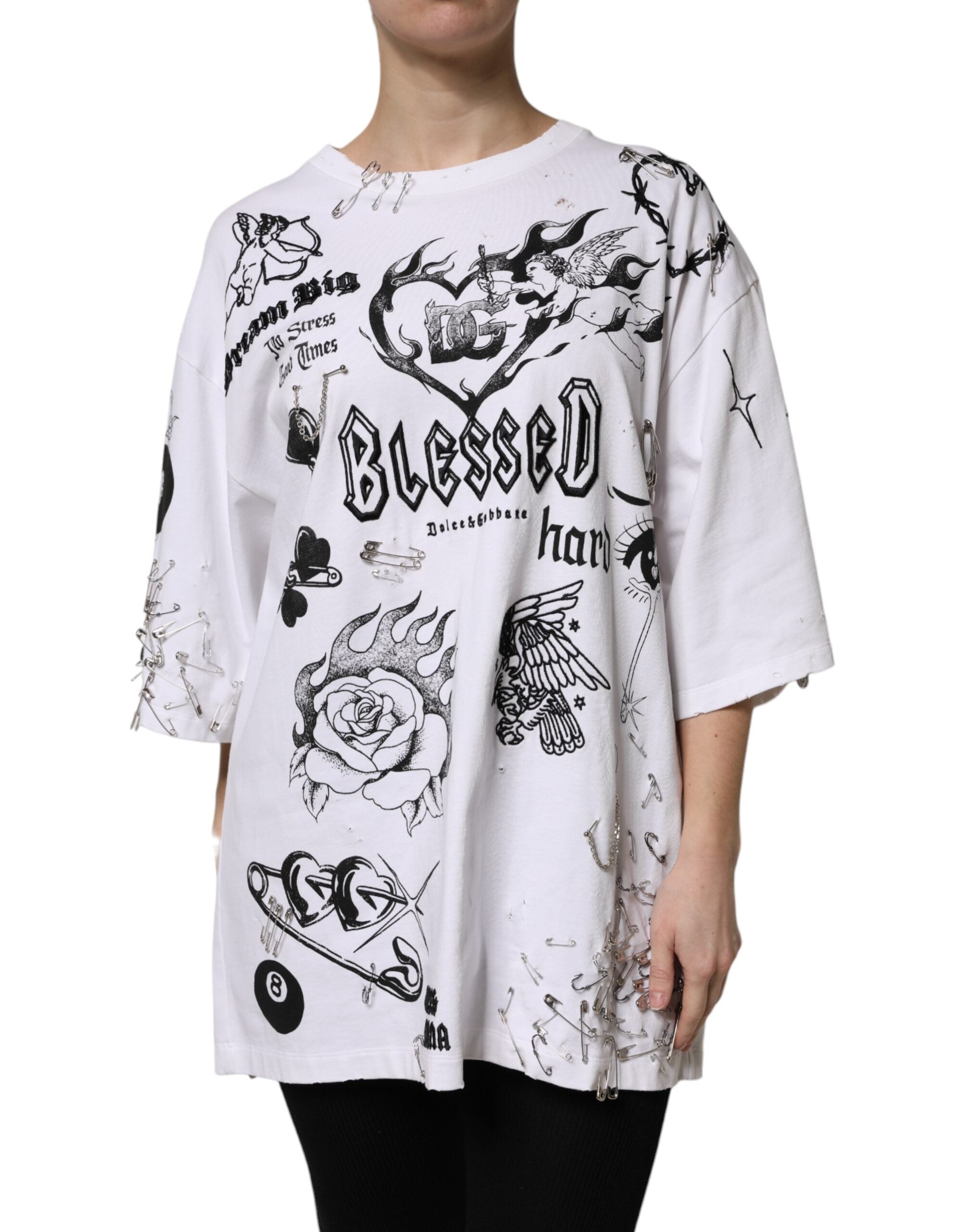 T-shirt Dolce & Gabbana DG BLESSED blanc