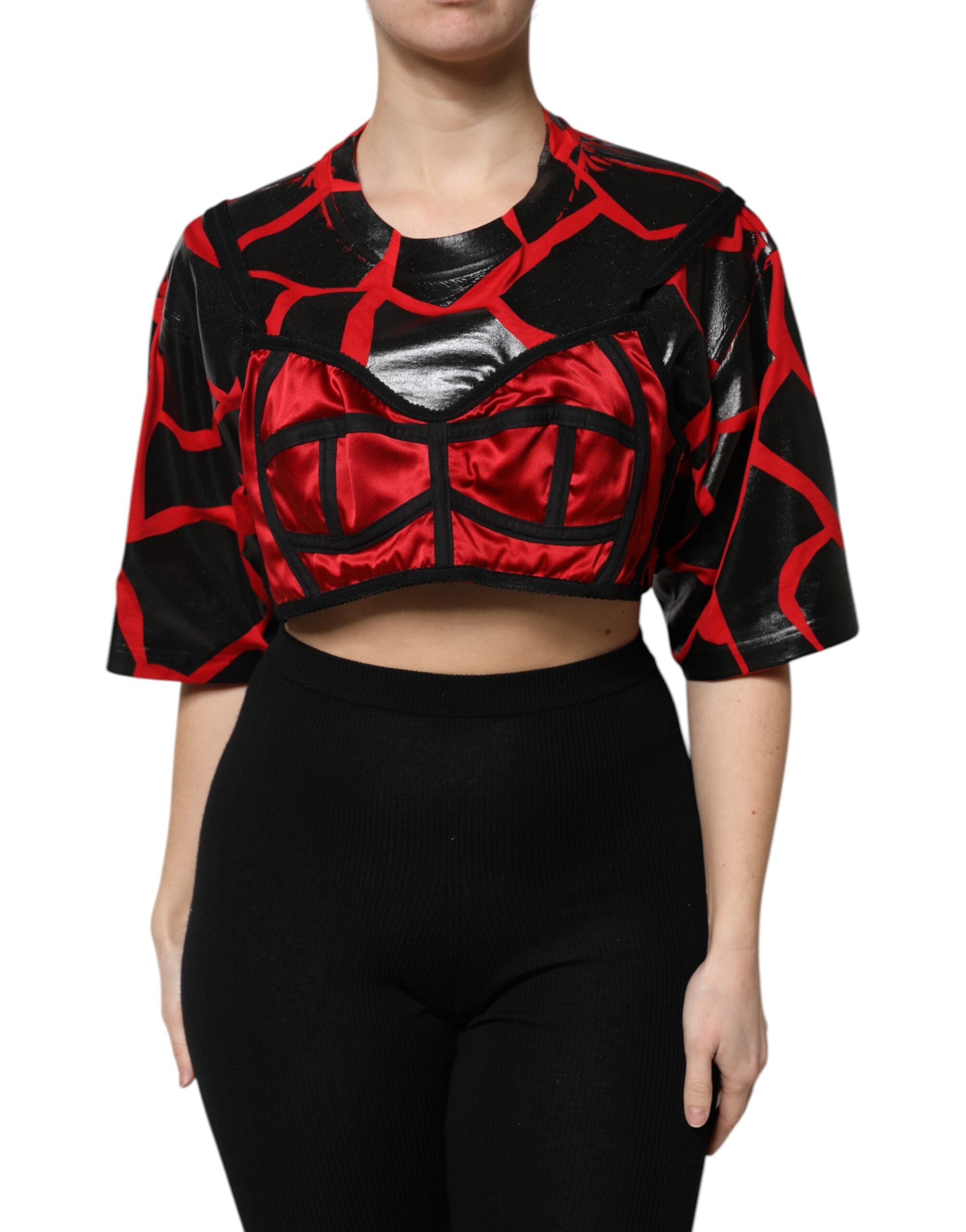 Top Dolce & Gabbana bustier rouge noir