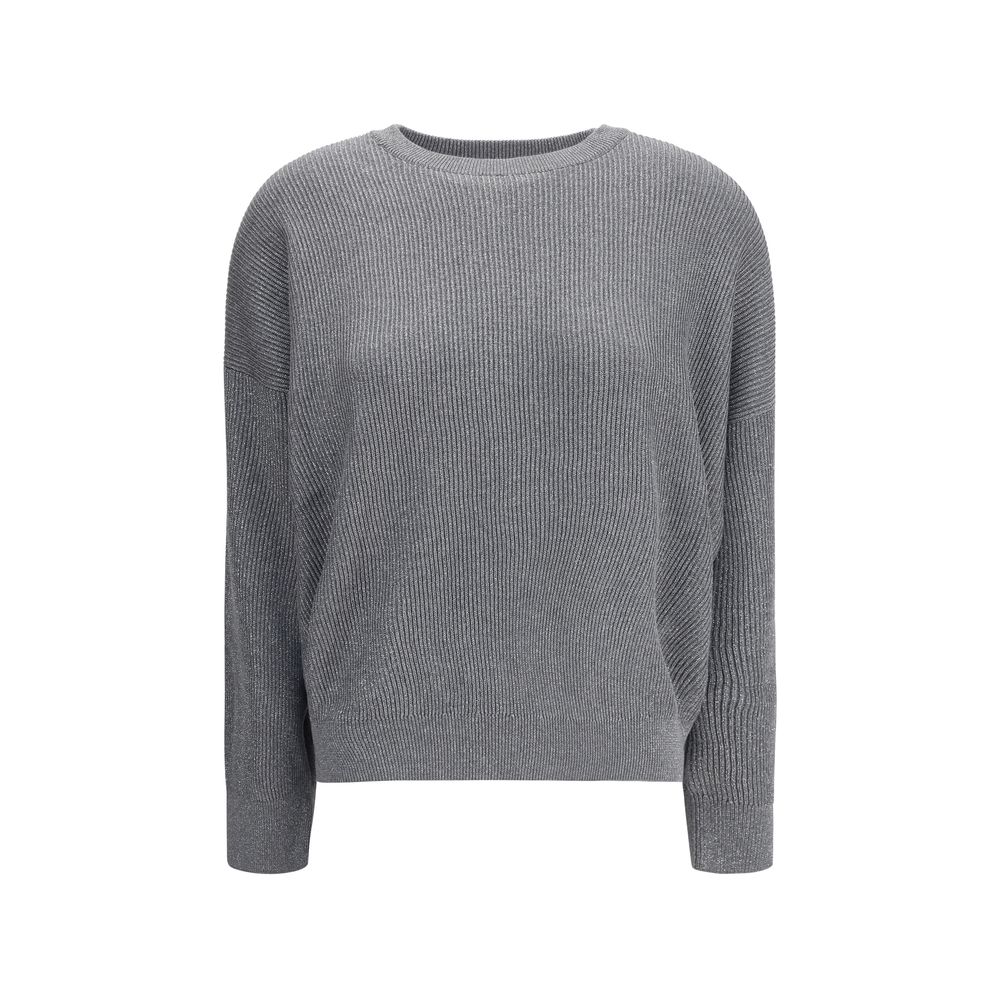 Pull Brunello Cucinelli en lurex argenté