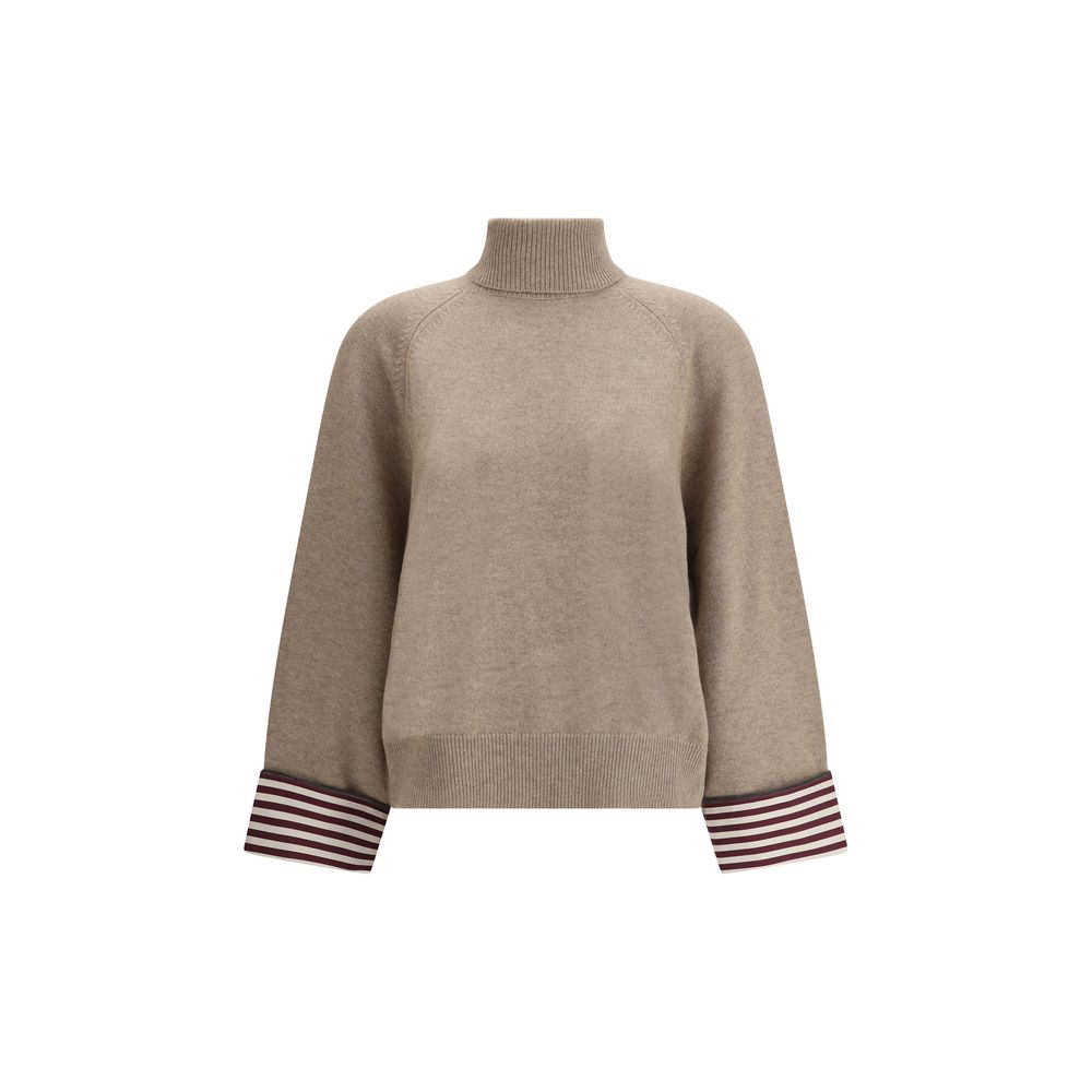 Pull Brunello Cucinelli à col roulé beige
