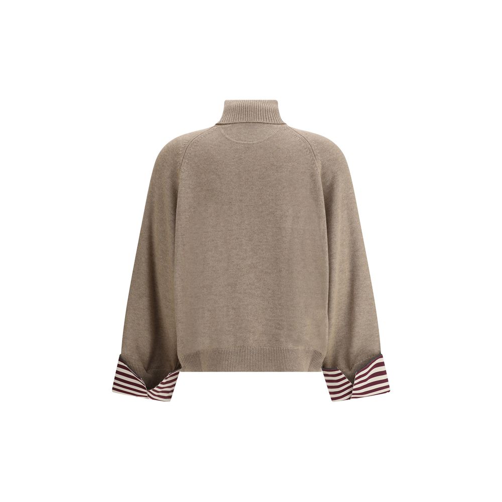 Pull Brunello Cucinelli à col roulé beige