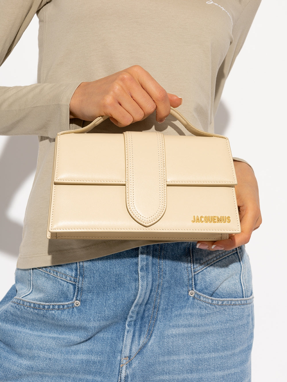 Sac Jacquemus Le Grand Bambino beige