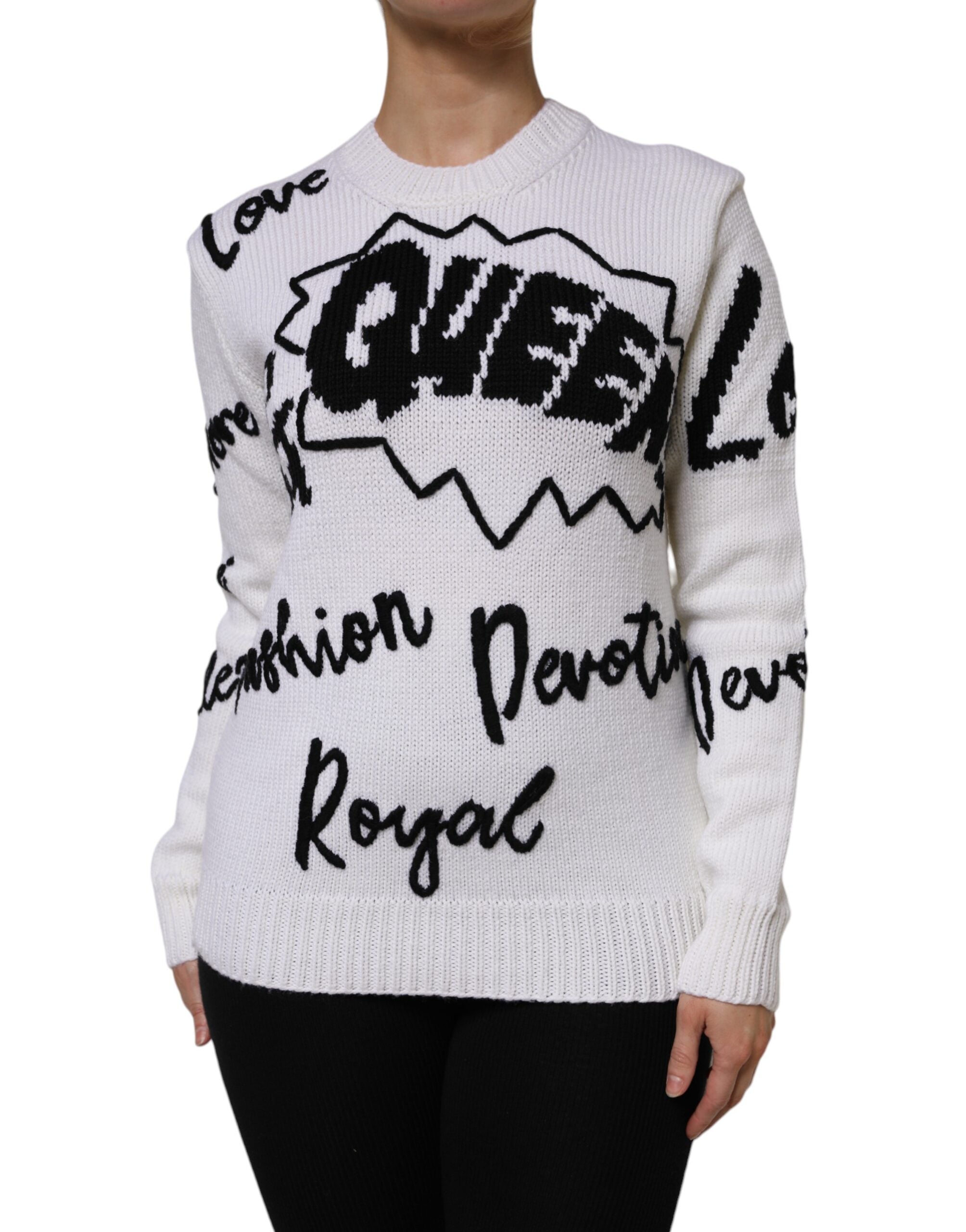 Pull Dolce & Gabbana crew neck blanc