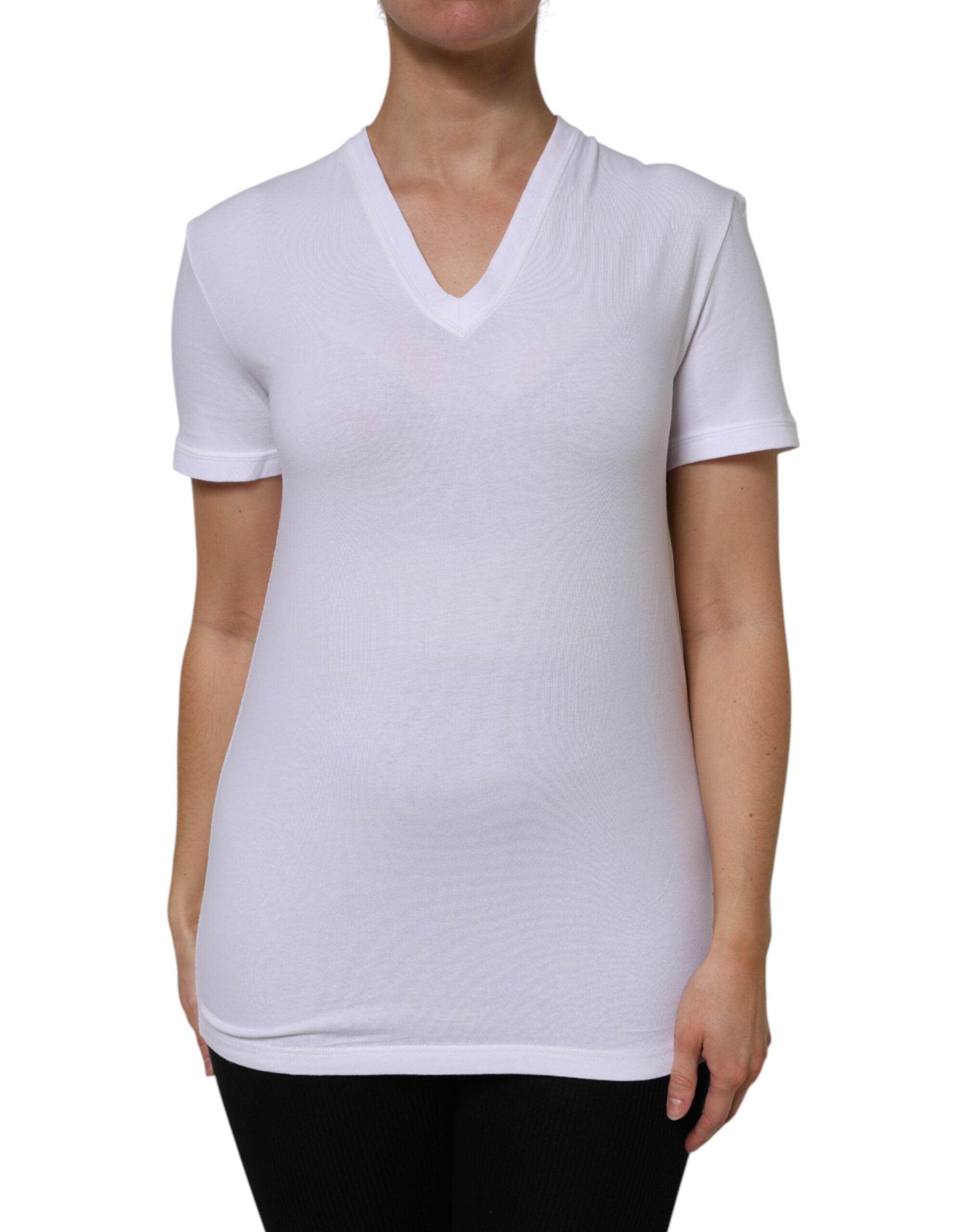 T-shirt Dolce & Gabbana V-neck blanc