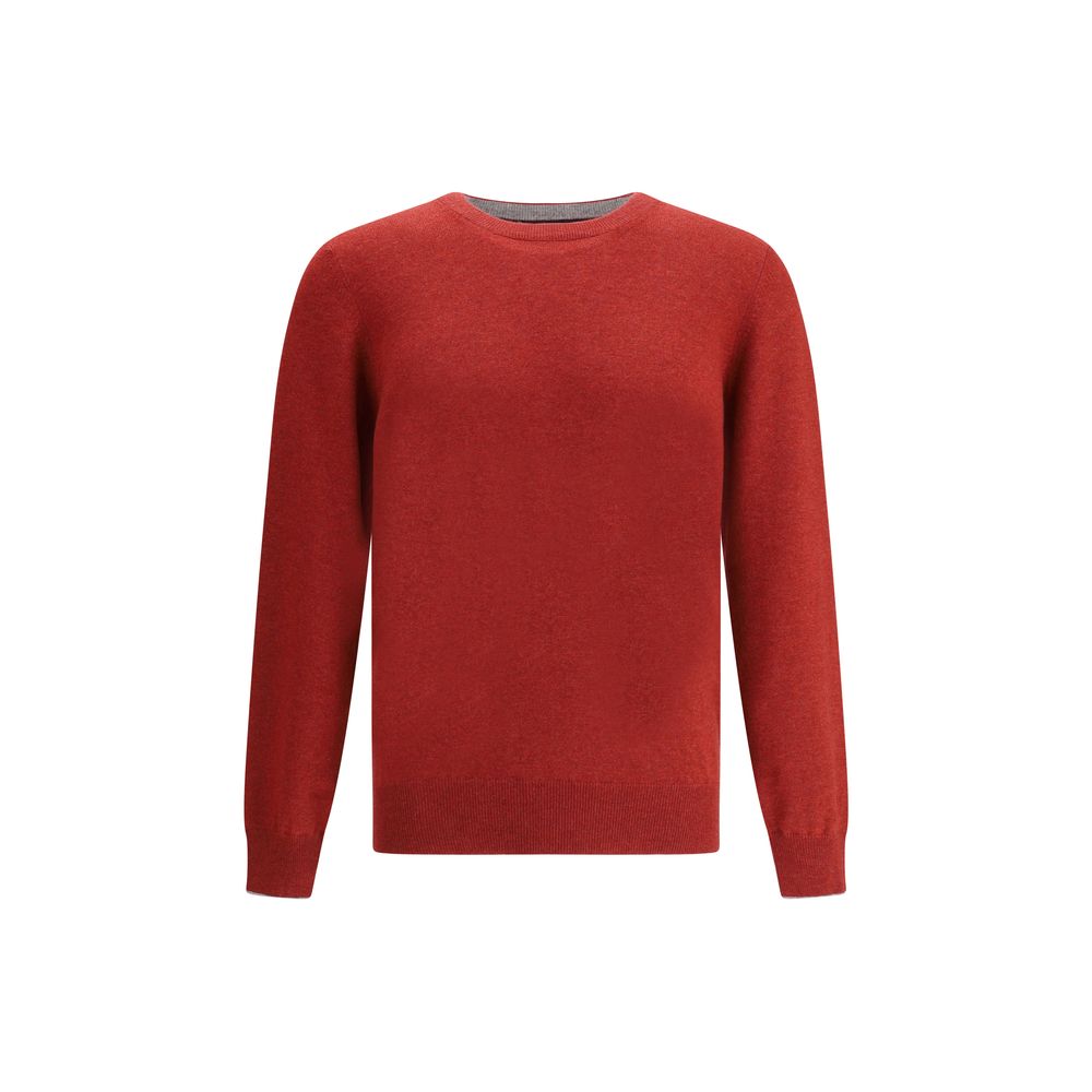 Pull Brunello Cucinelli rouge monochrome