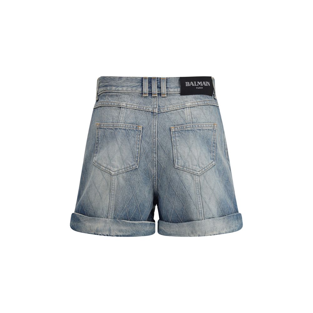 Shorts Balmain en denim bleus