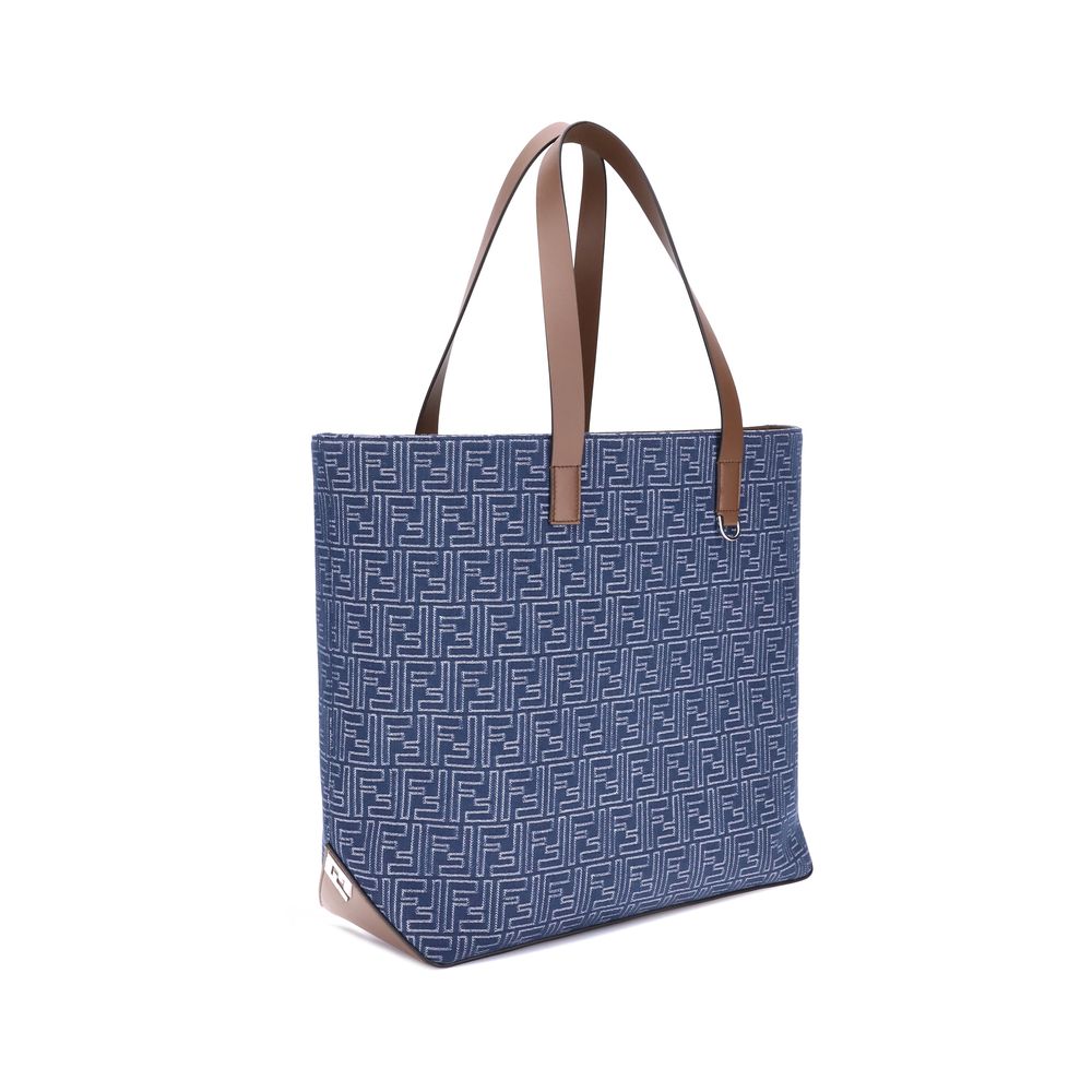 Tote bag Fendi FF denim bleu