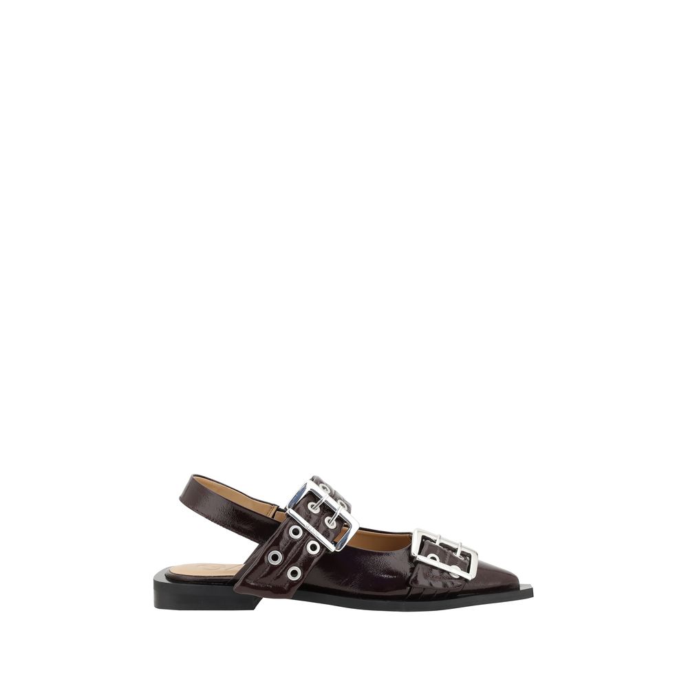 Ballerines Ganni Buckle noires