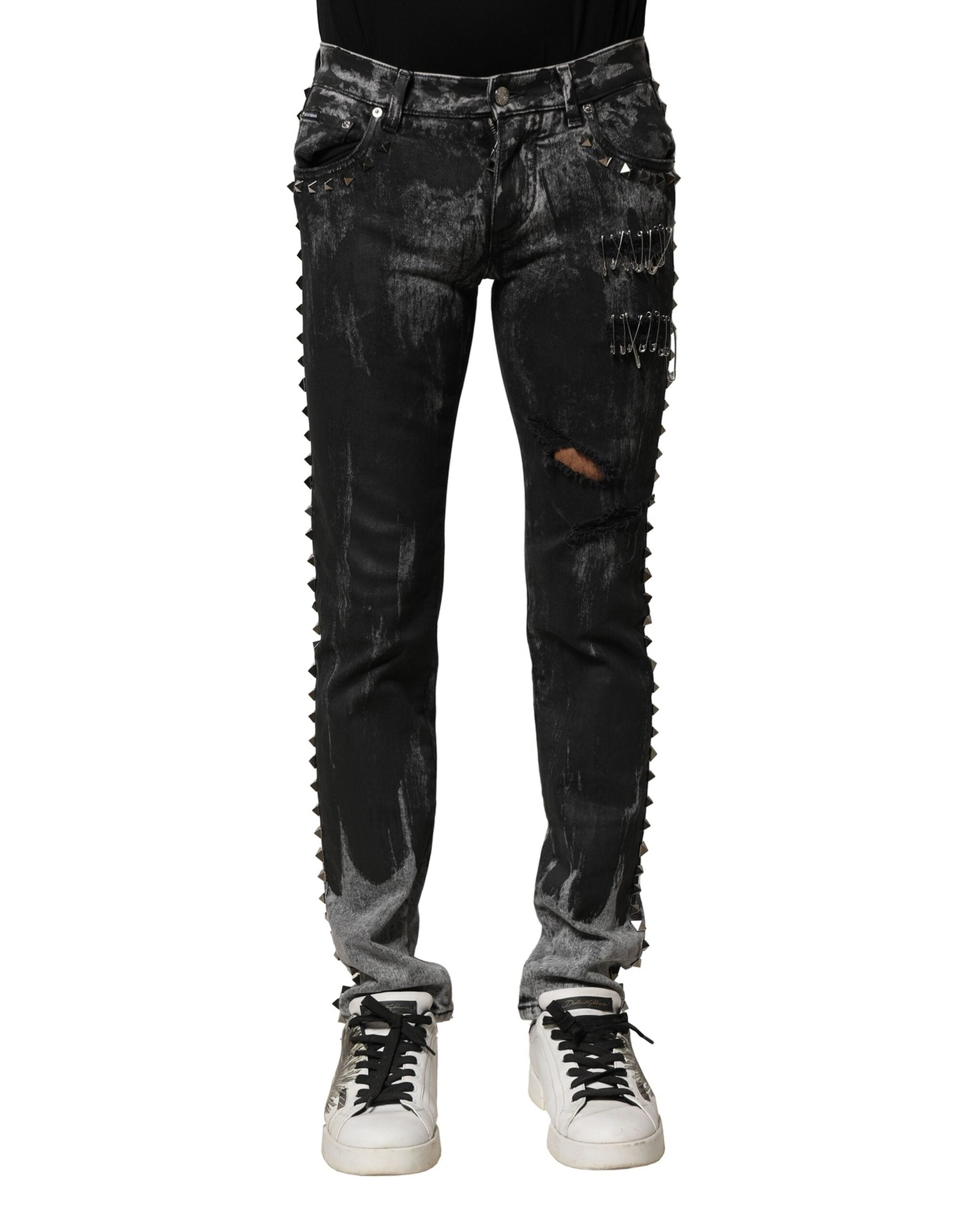 Jean skinny Dolce & Gabbana noir délavé