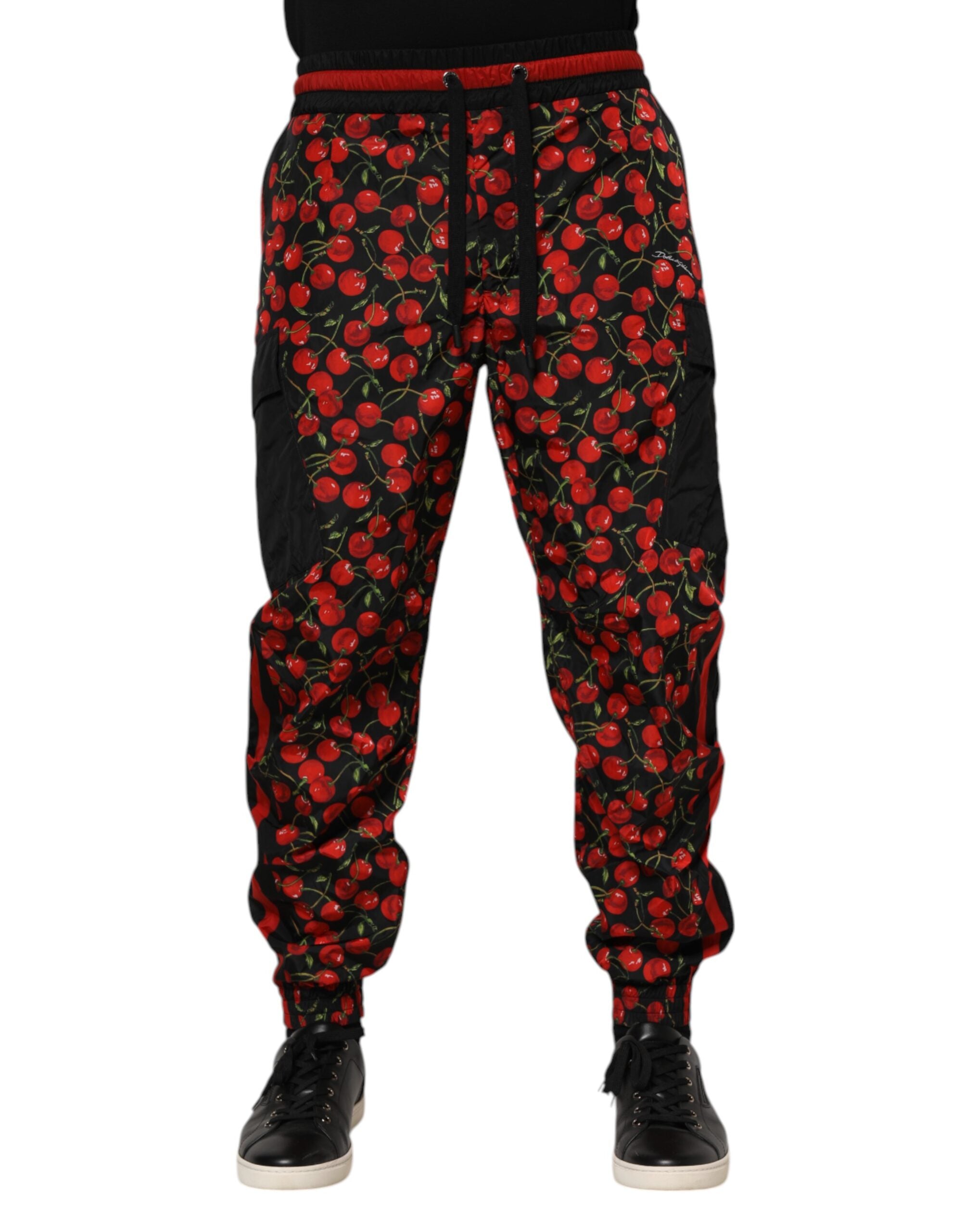 Pantalons Dolce & Gabbana joggers noirs rouges