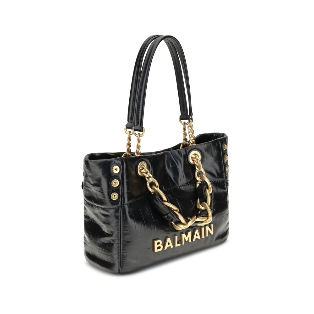 Tote bag Balmain 1945 en cuir cracked