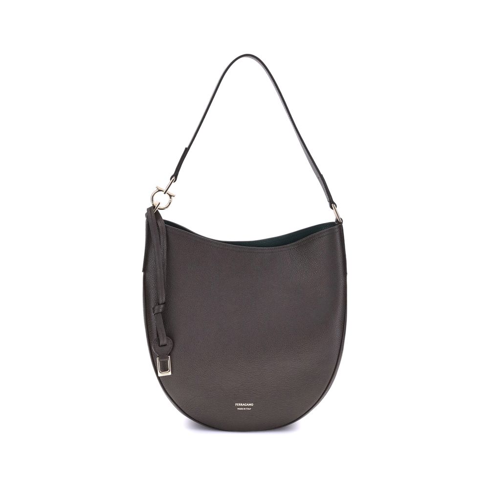 Sac bandoulière Ferragamo North-South brun