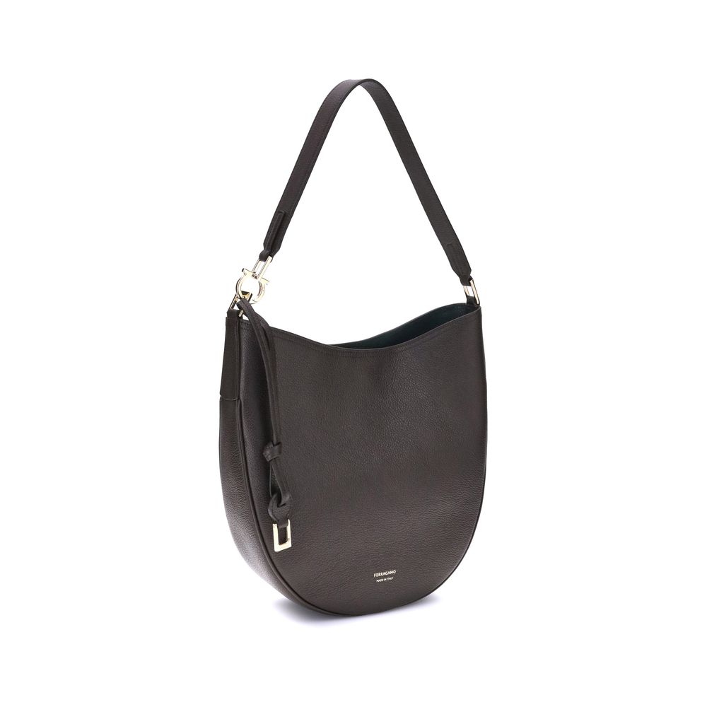 Sac bandoulière Ferragamo North-South brun