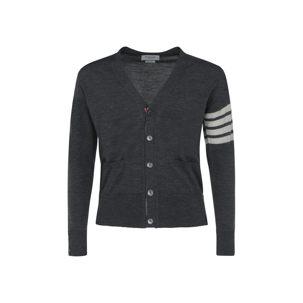 Cardigan Thom Browne rayures grises