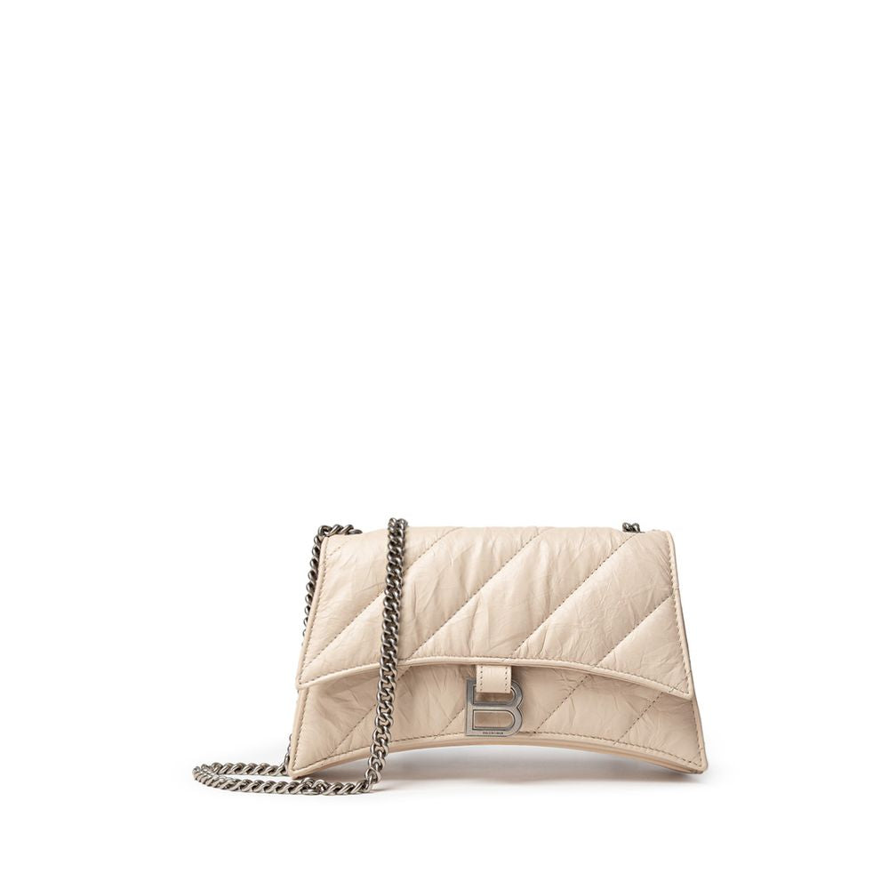Sac porté épaule Balenciaga Small Crush beige