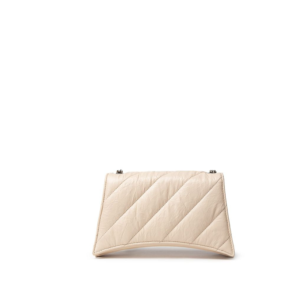 Sac porté épaule Balenciaga Small Crush beige