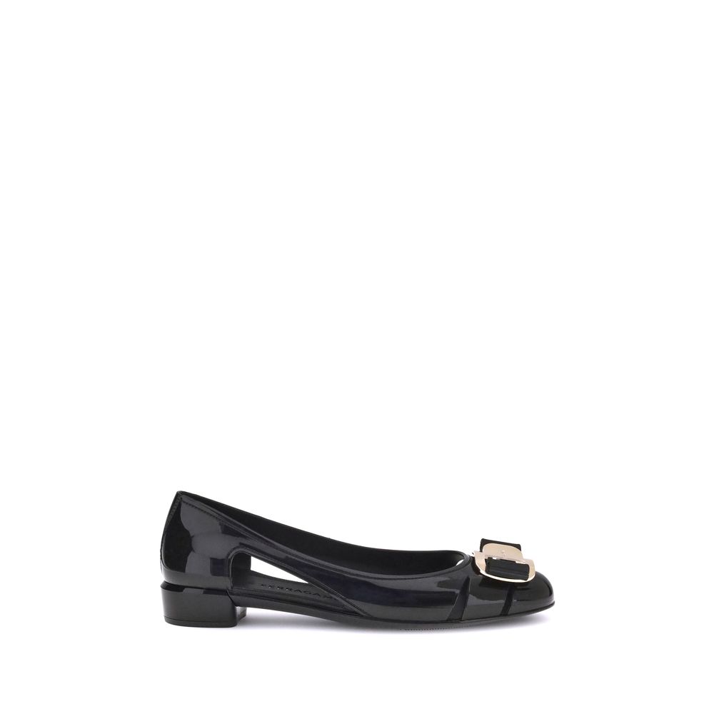 Ballerines Ferragamo en caoutchouc noires
